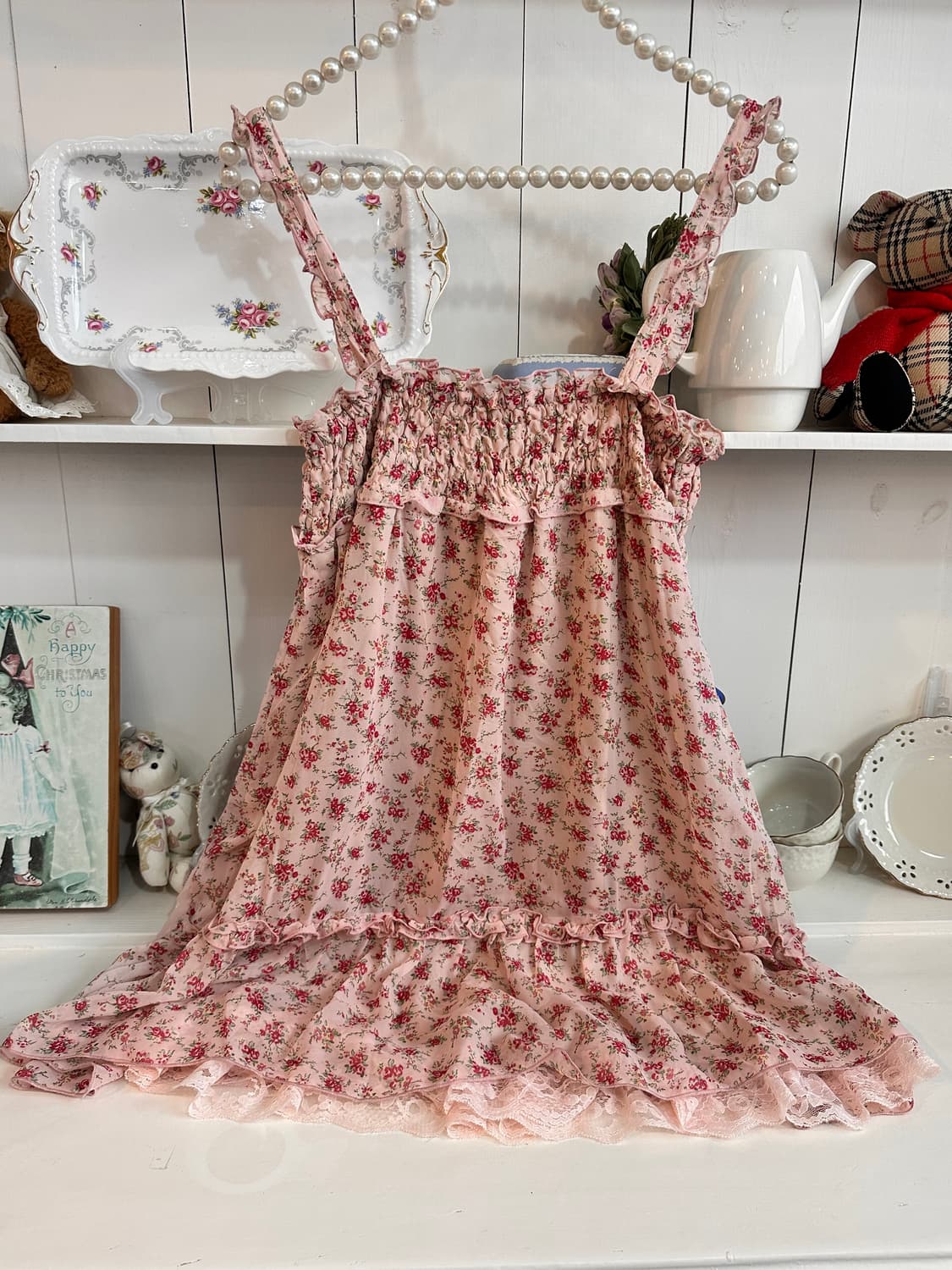 플라워 핑크 프릴 원피스 상품이미지8