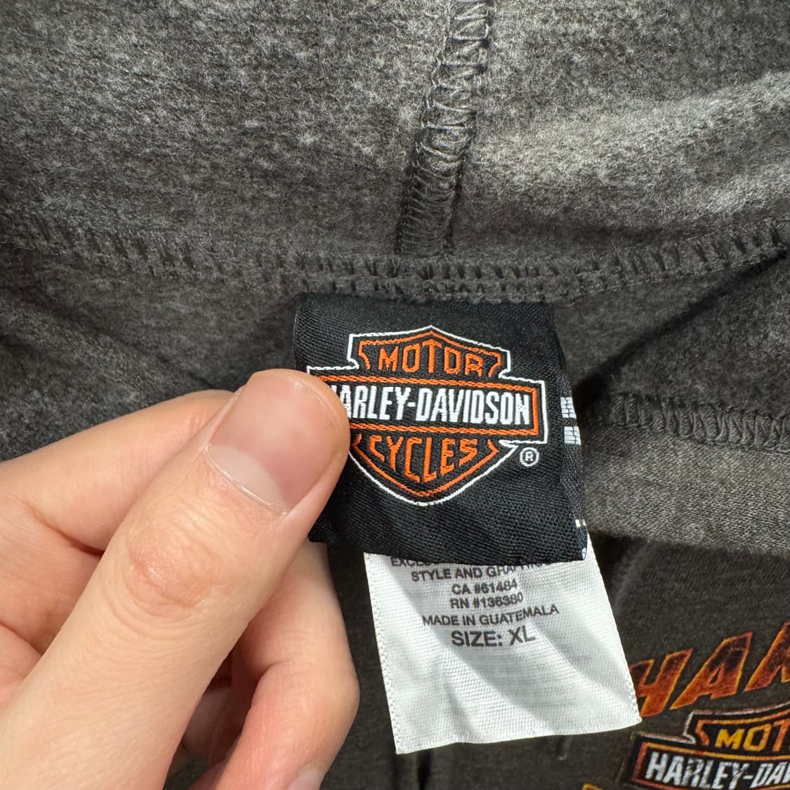 할리데이비슨 후드 집업 후면 아우터 뱅크스 해적 프린팅 포인트 차콜 상품이미지8