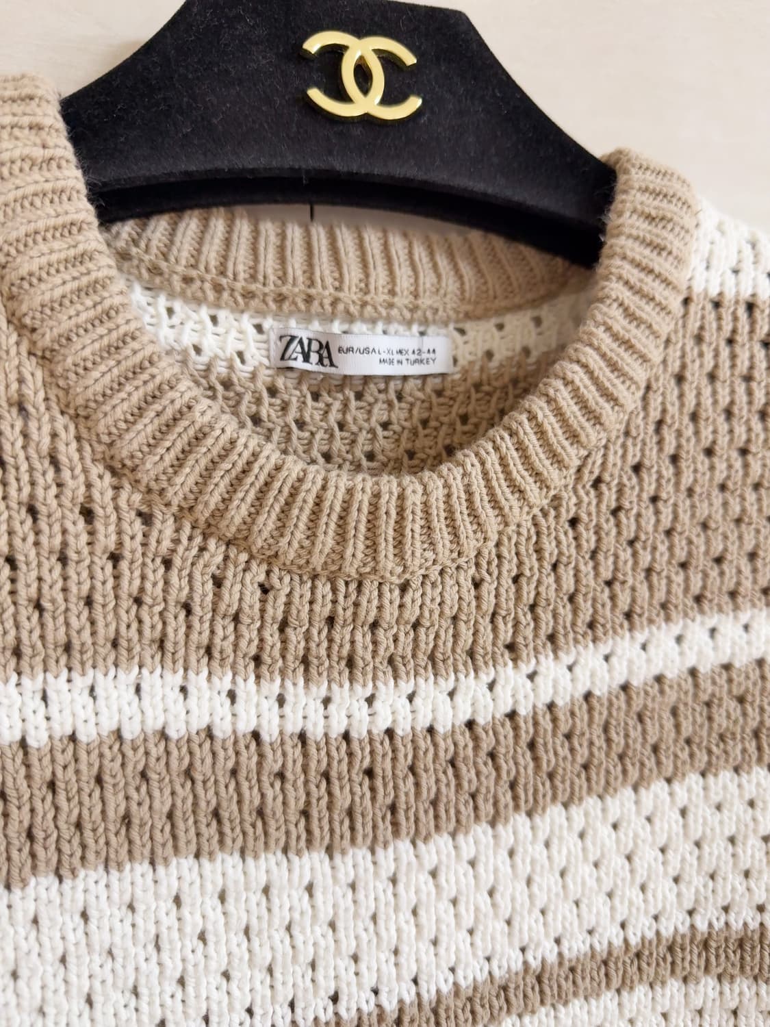 자라 스트라이프 반팔 니트 L 상품이미지4