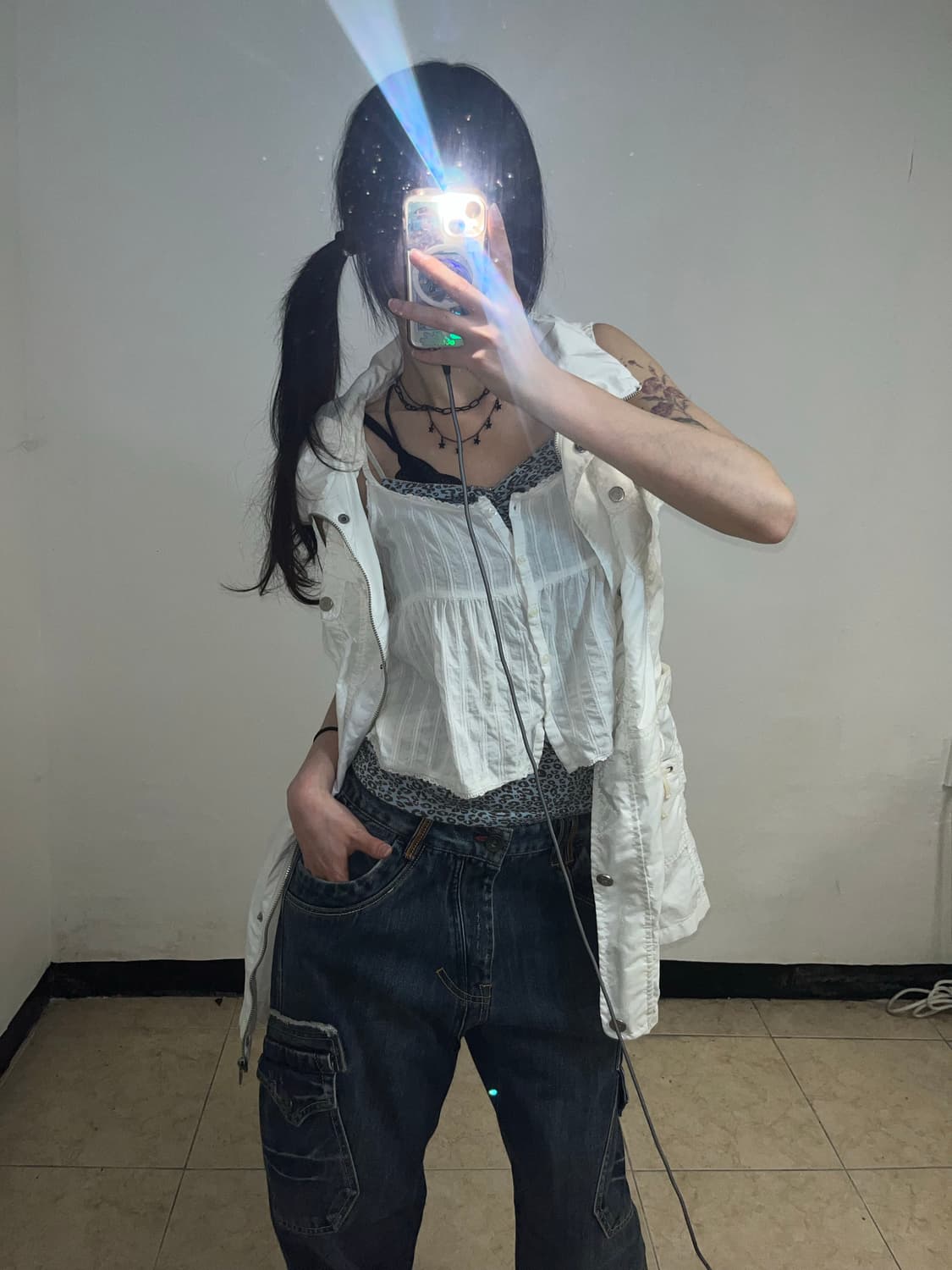 민트 레오파드 슬리브리스 상품이미지3