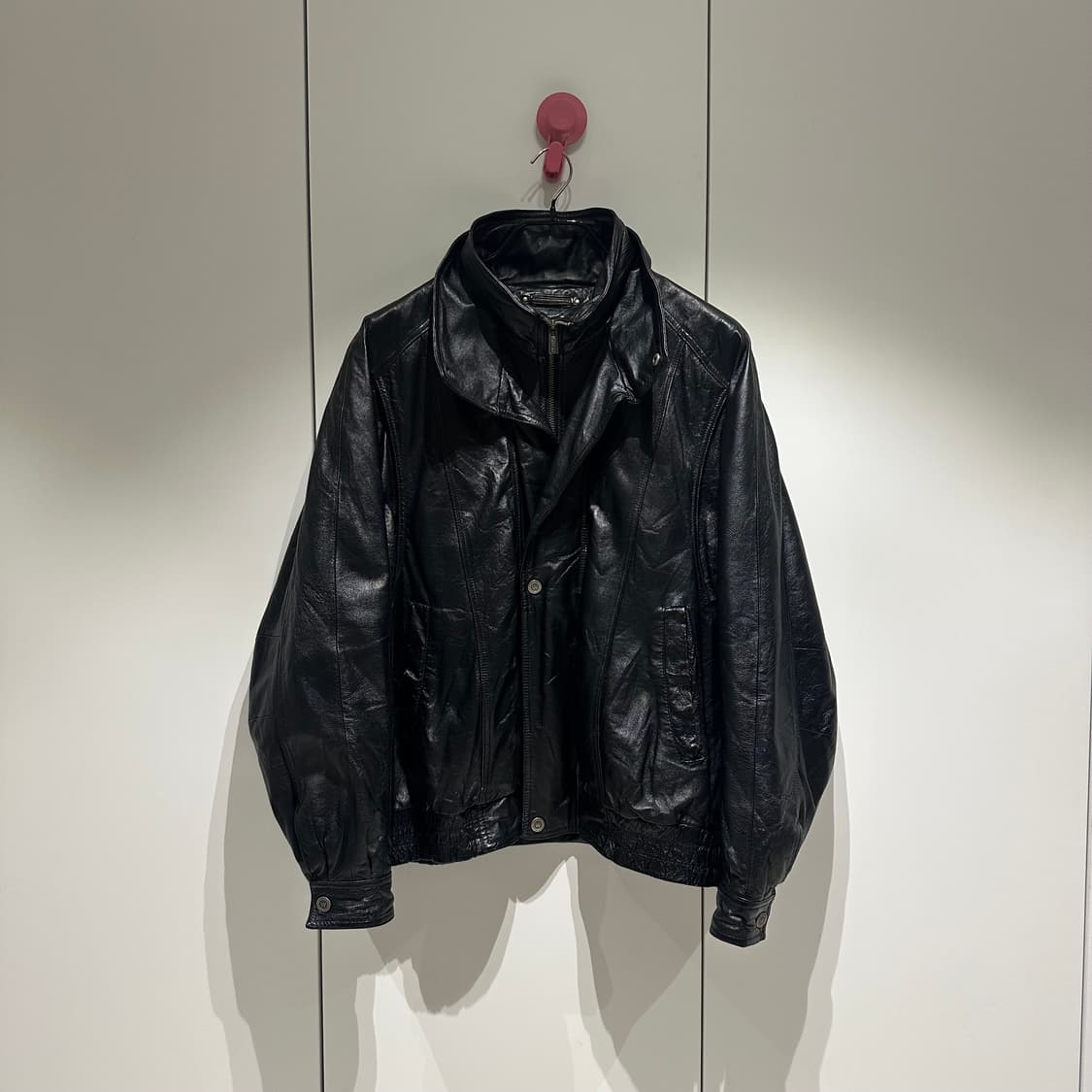 윌슨레더 하이넥 더블레이어 레더자켓 상품이미지3