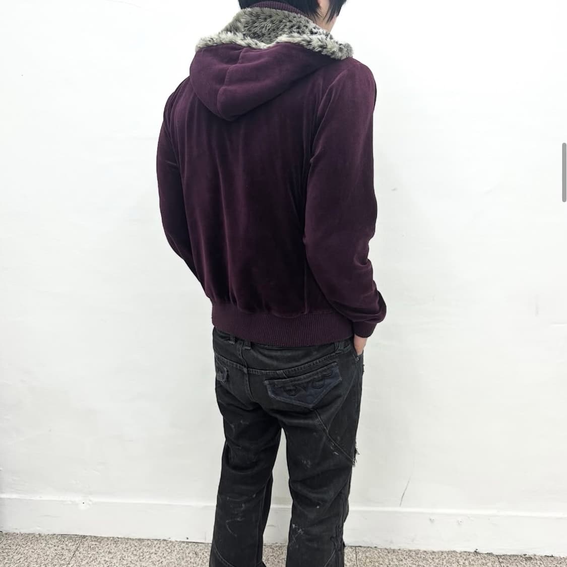 Semantic design burgundy leopard hoodie 상품이미지5