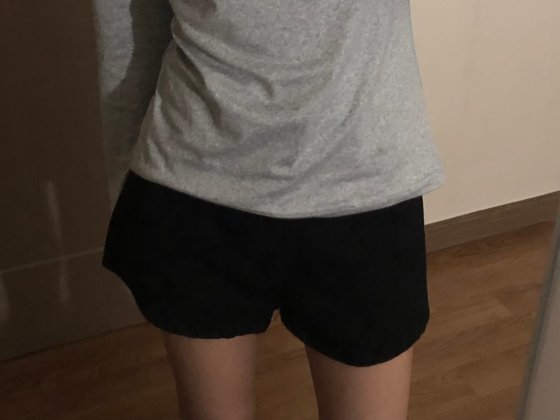 코튼 숏팬츠 블랙 상품이미지1