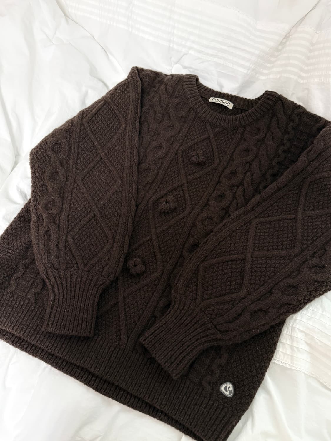 코이세이오 폼폼 니트 브라운 판매 상품이미지2