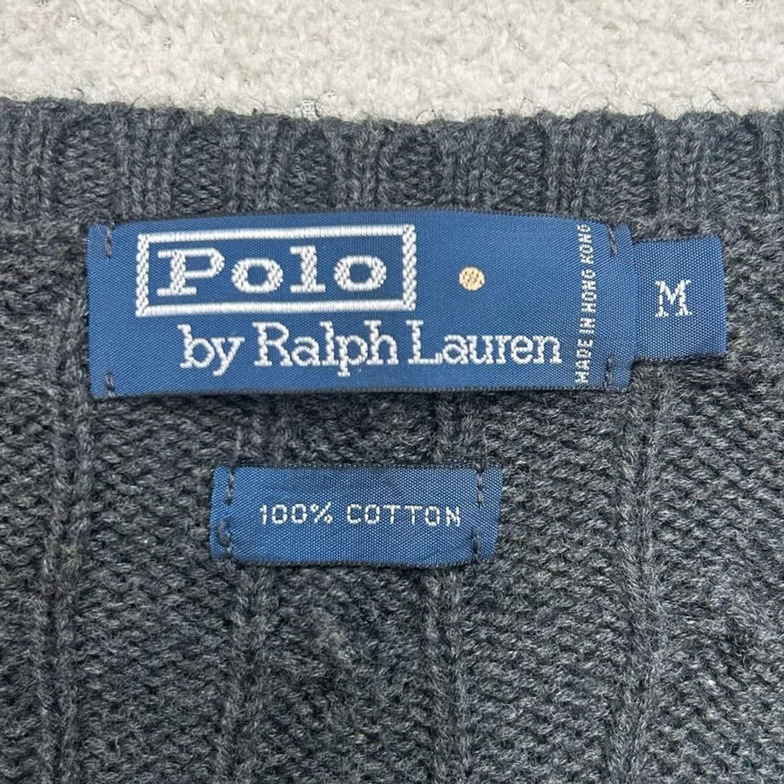POLO BY RALPH LAUREN 차콜 케이블 브이넥 니트 M 상품이미지5