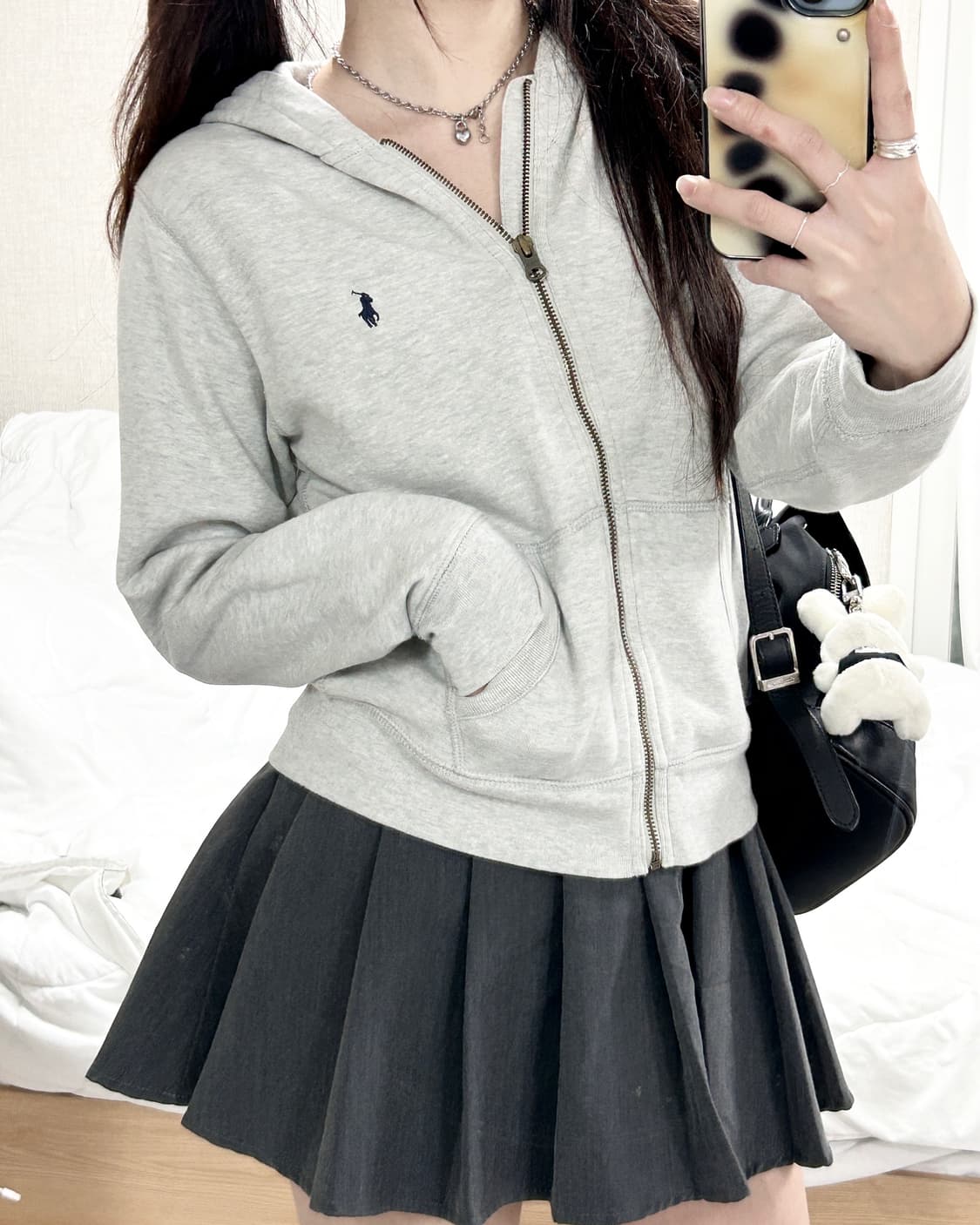 폴로 네이비포니 그레이 후드집업 상품이미지1