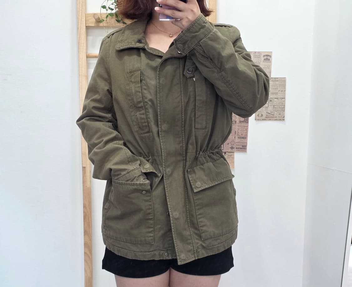 [프립]M/캘빈클라인 양털 야상점퍼 카키 상품이미지2