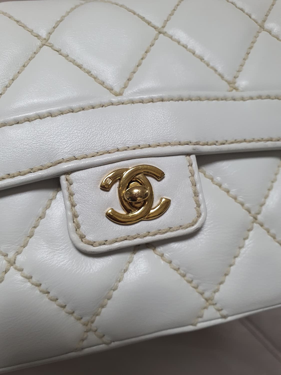 샤넬 와일드스티치 켈리백 화이트 상품이미지4