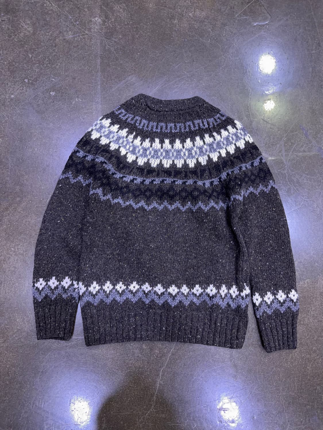 자라 울 라운드 노르딕 패턴 니트 스웨터 M 상품이미지2