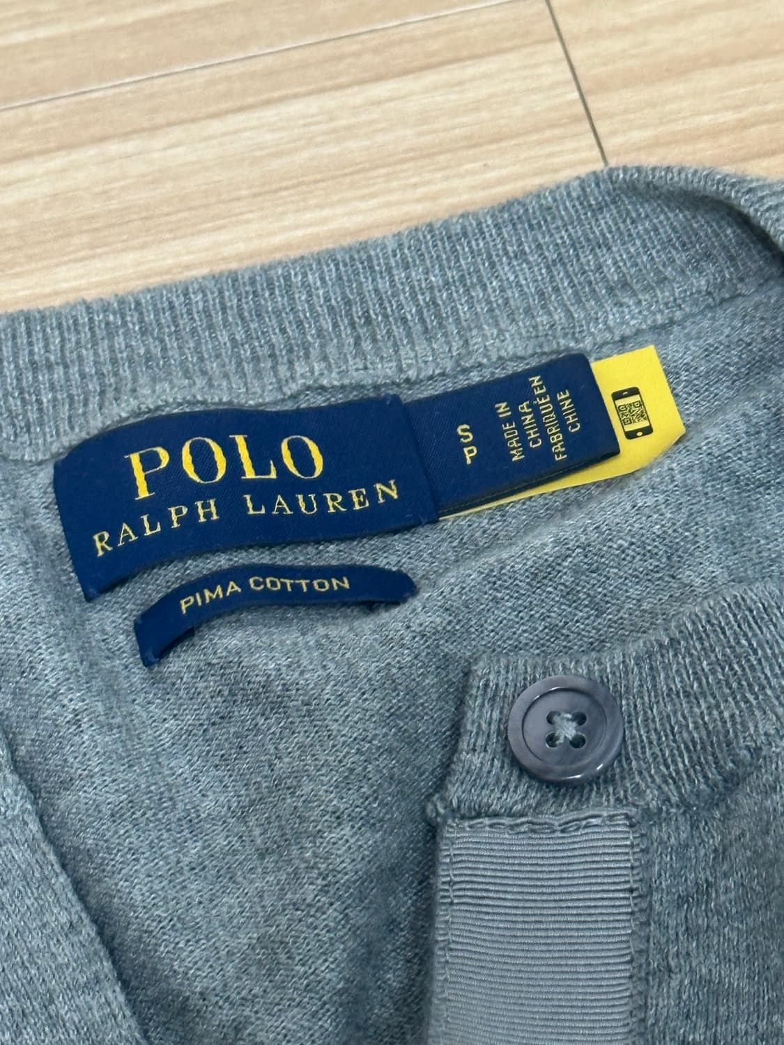 폴로 우먼 피마코튼 가디건 그레이 S 상품이미지2