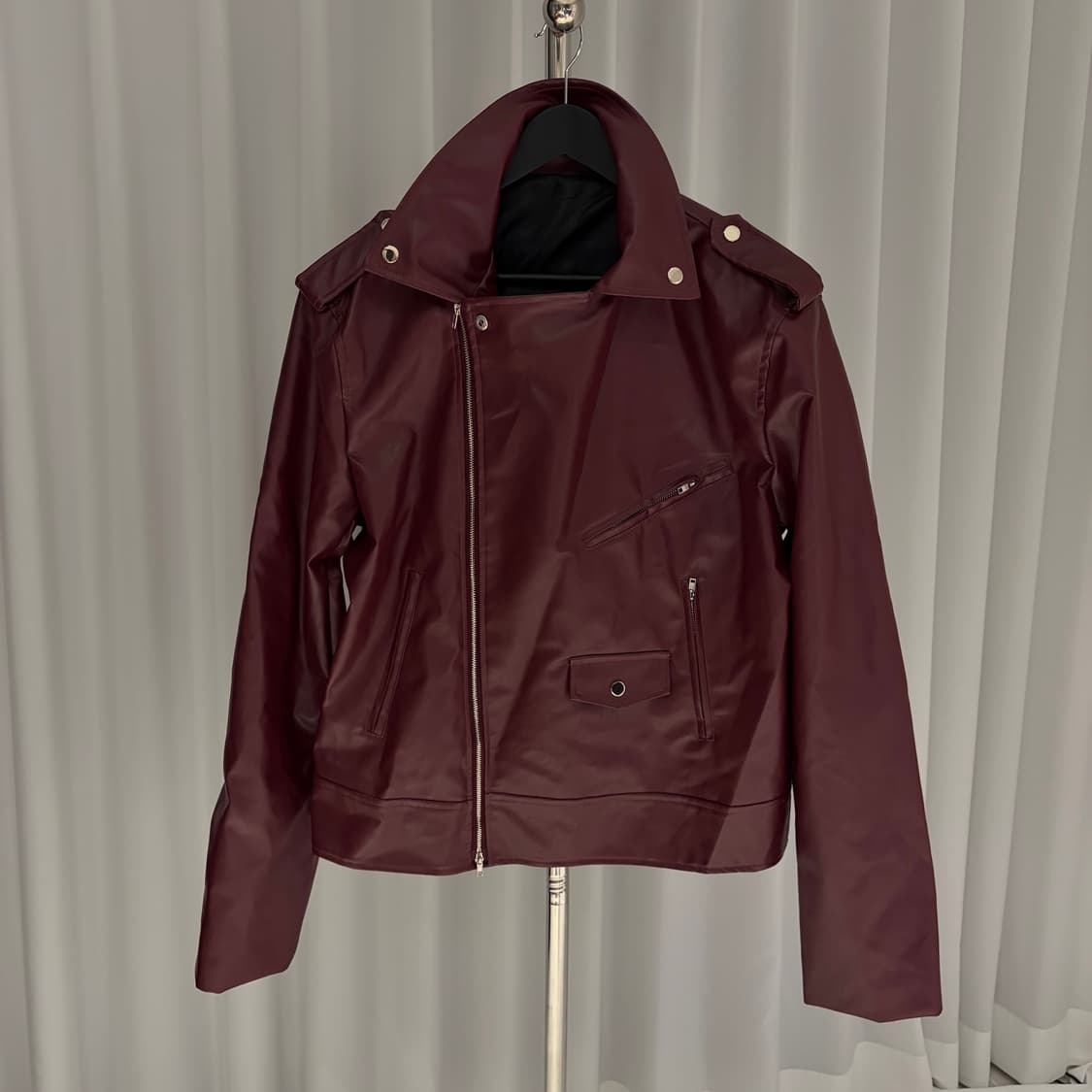 빈티지 와인컬러 레자자켓 상품이미지2