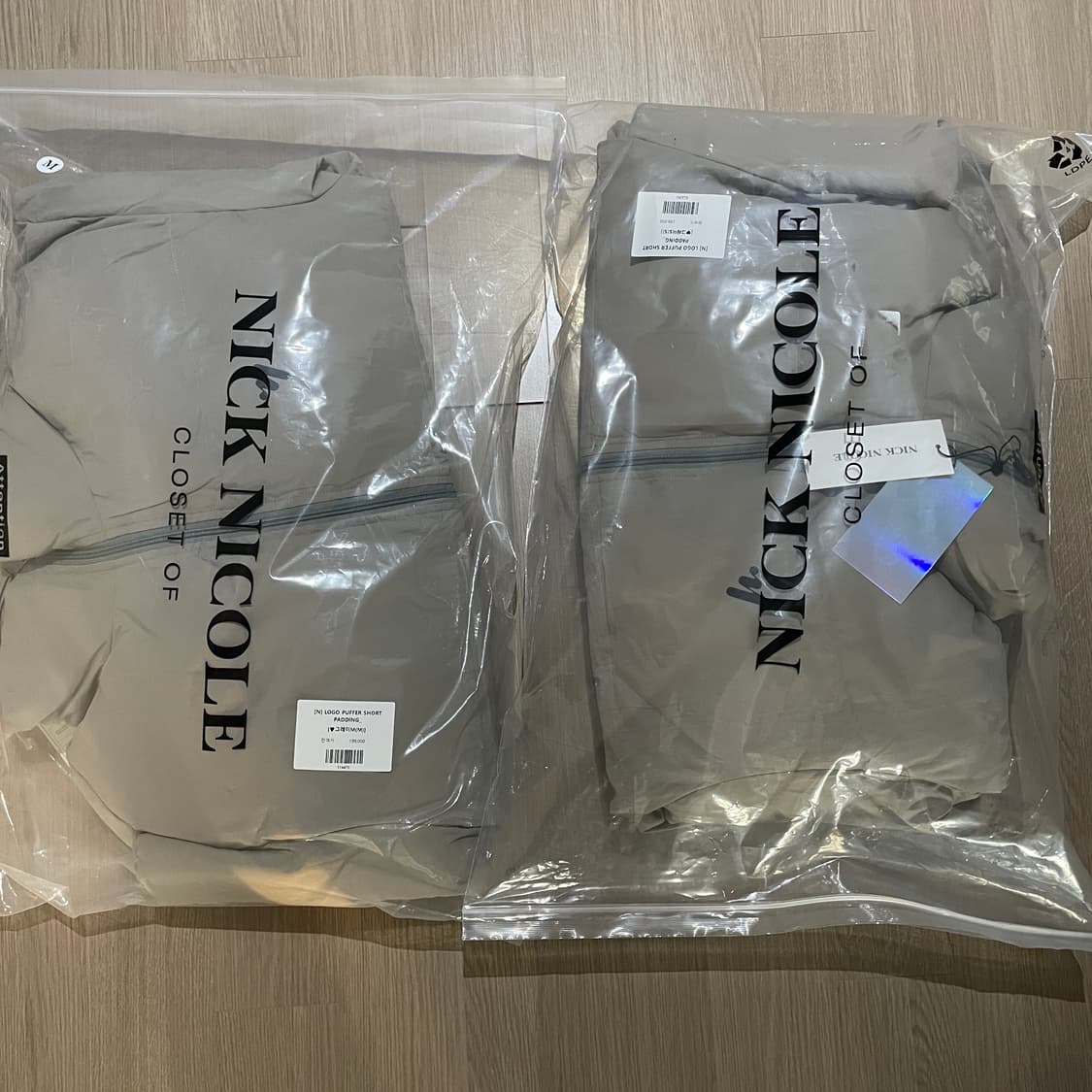 닉앤니콜 푸퍼 숏패딩 그레이 파카 경량패딩 상품이미지5