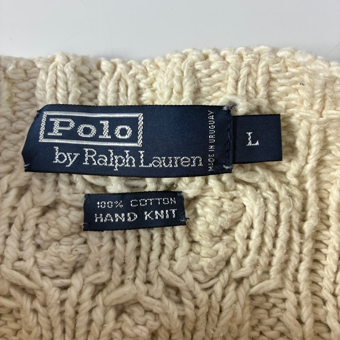 Polo 폴로 랄프로렌 아이보리 코튼 핸드메이드 피셔맨 스웨터-#원윜구매 상품이미지5