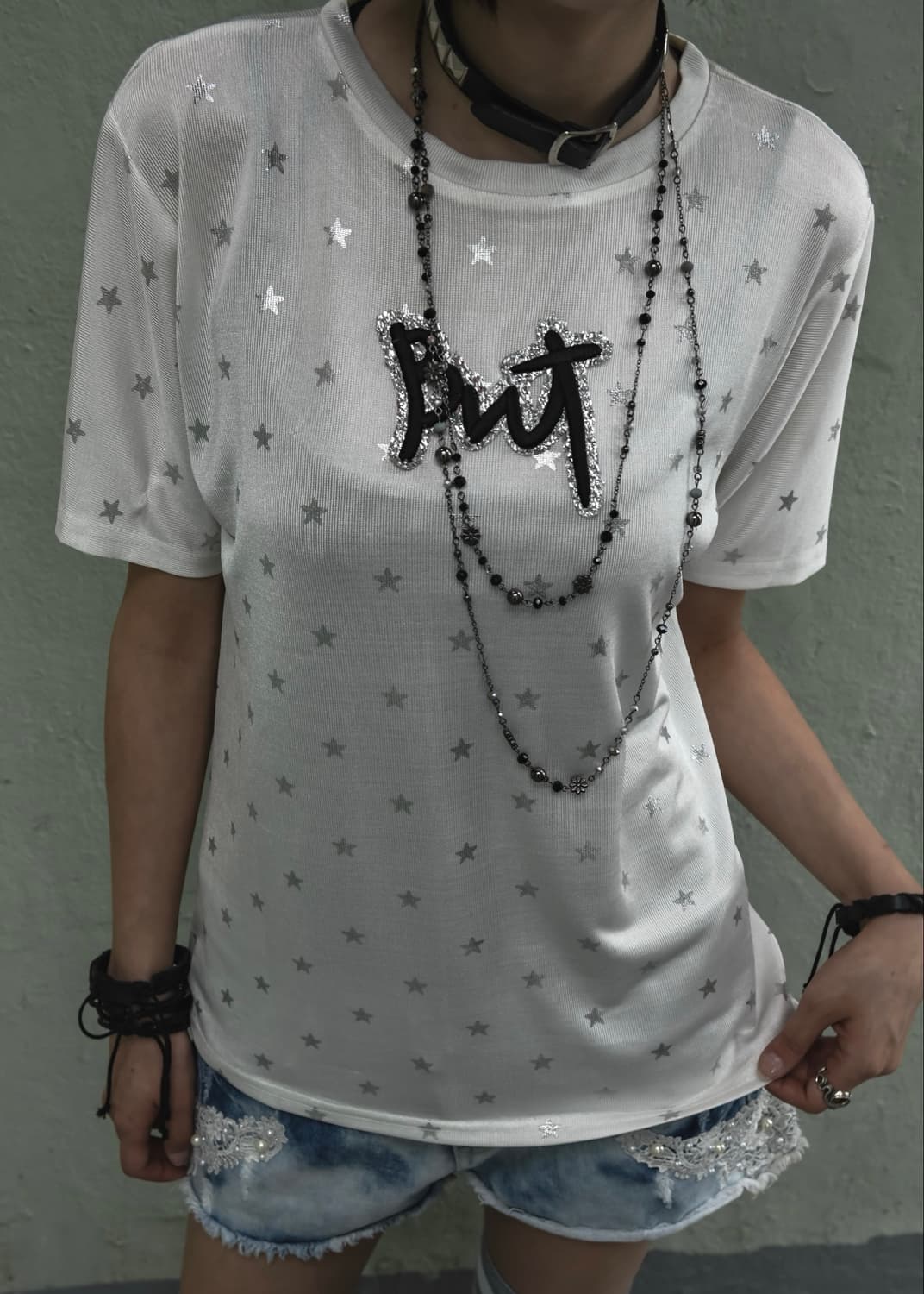 White Star Printed T-shirt 상품이미지1