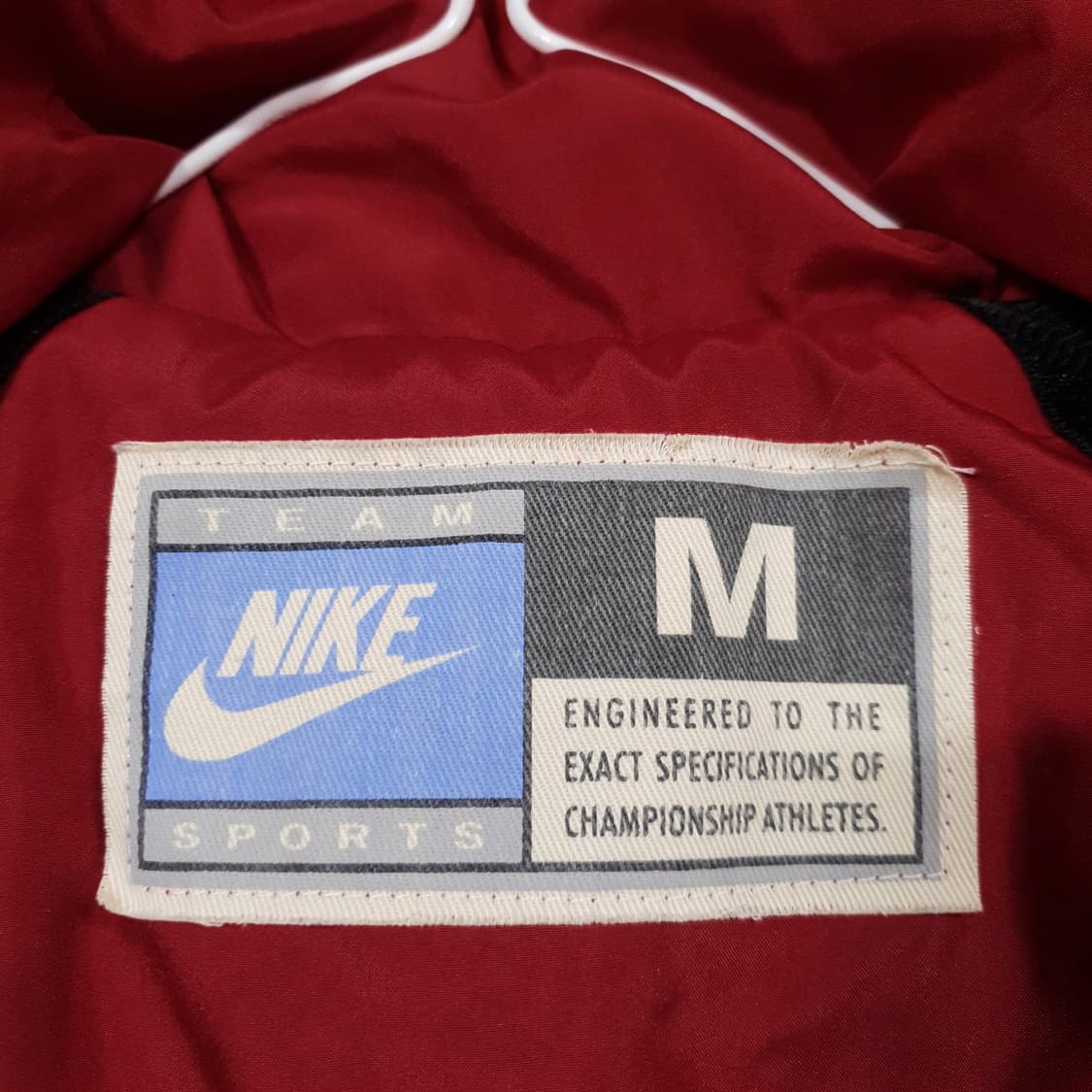 90s 나이키 버건디 레드 올드스쿨 바람막이 윈드브레이커 후드 자켓 M 상품이미지5