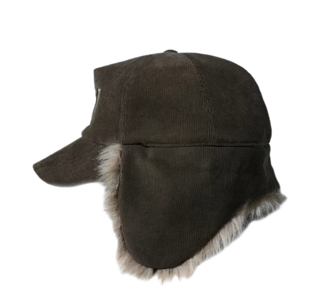 Open YY Faux Fur Corduroy Earflap cap 상품이미지3