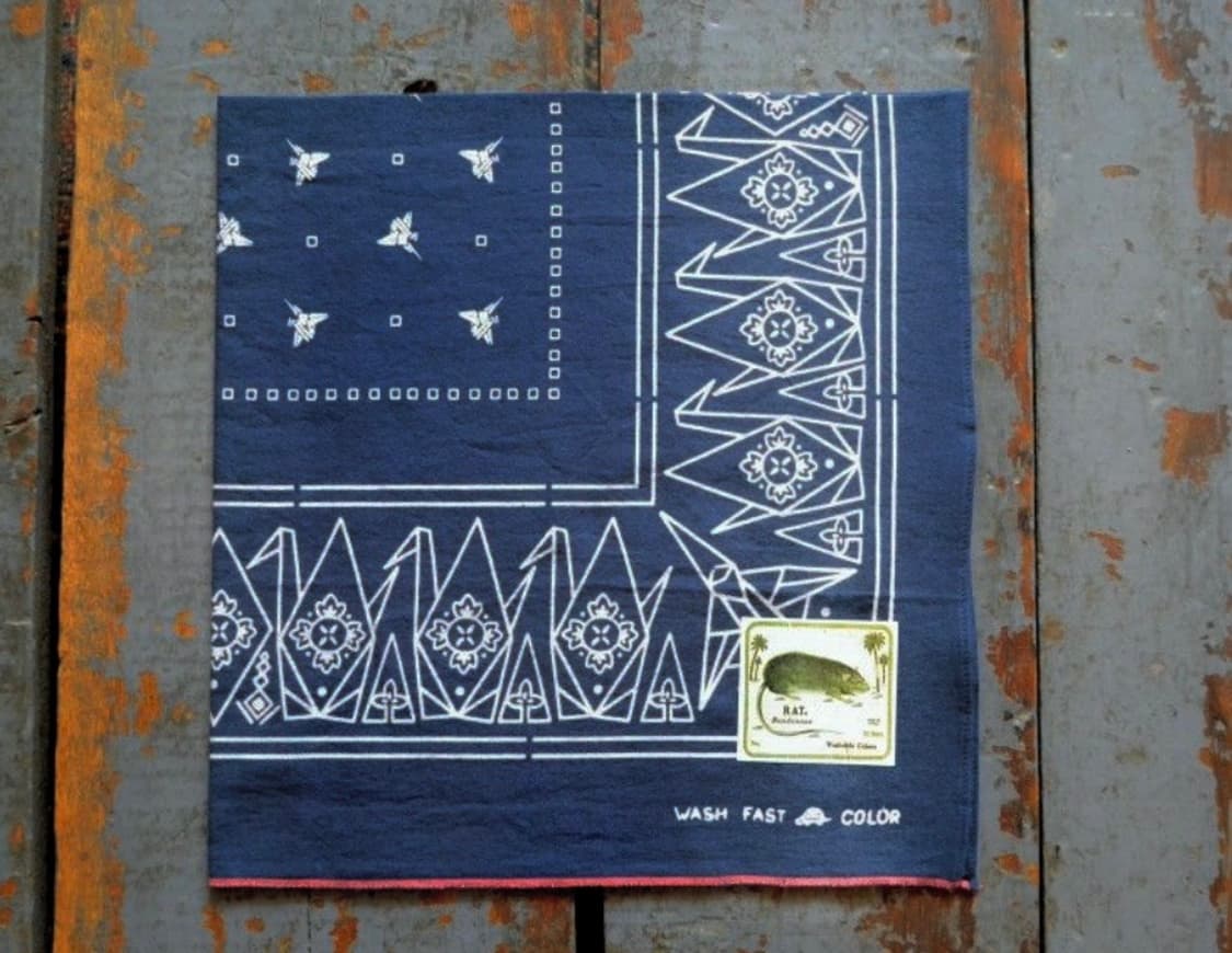 캐피탈 반다나 kapital Origami bandana navy  상품이미지1