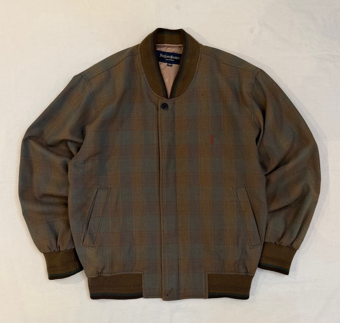 90s YSL 입생로랑 빈티지 블루종 봄버자켓 베이지 상품이미지1