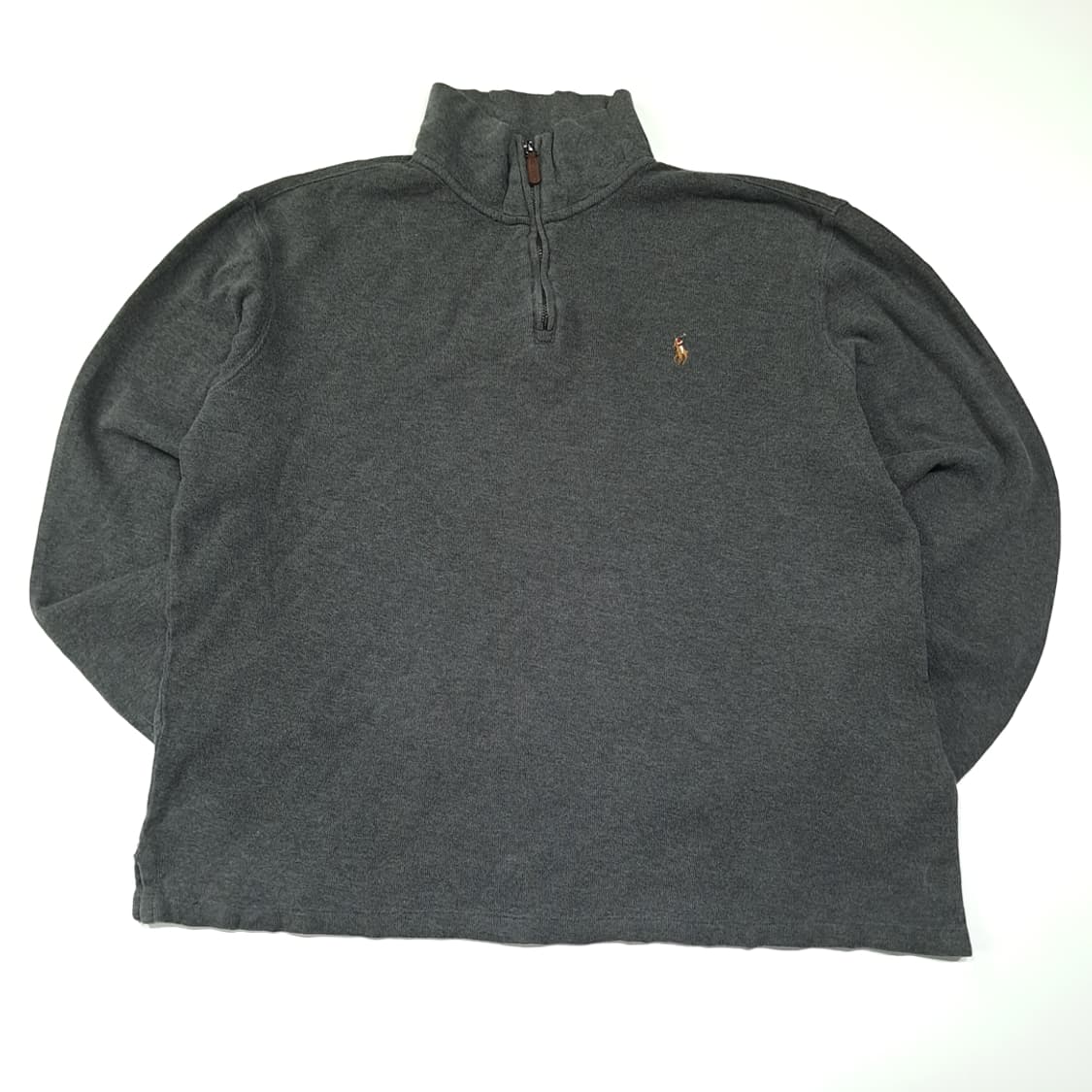 CL833 M 폴로 에스테이트립 가죽풀러 스톤그레이 하프집업 스웻셔츠 상품이미지1