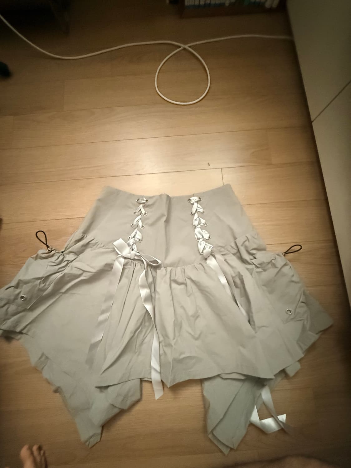 낫노잉 레이스업 나일론 발레 카고 스커트  상품이미지2