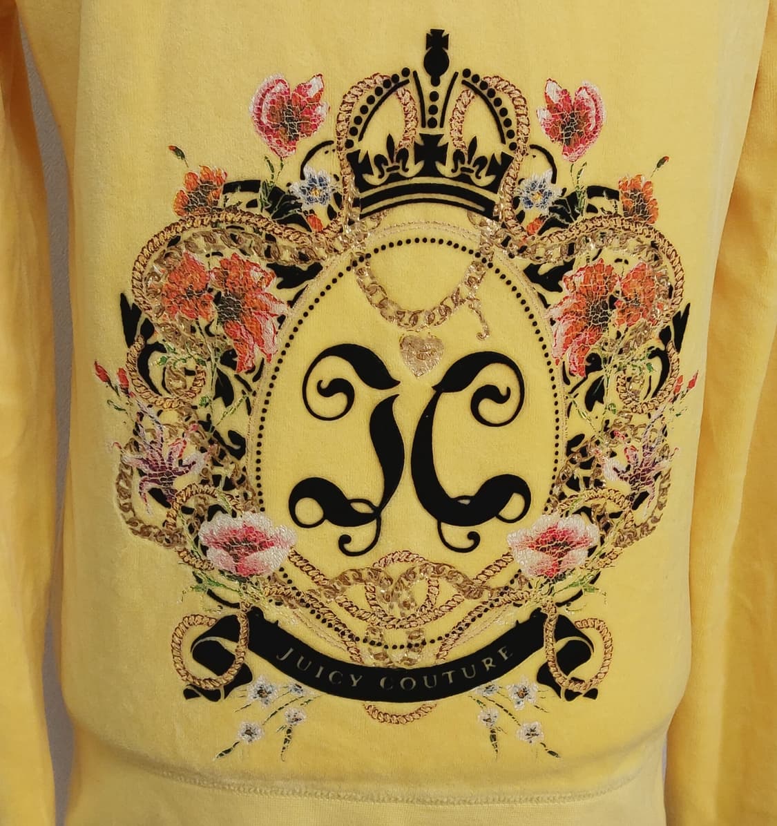 쥬시꾸뛰르 옐로우 벨벳 후드 집업 y2k 상품이미지4