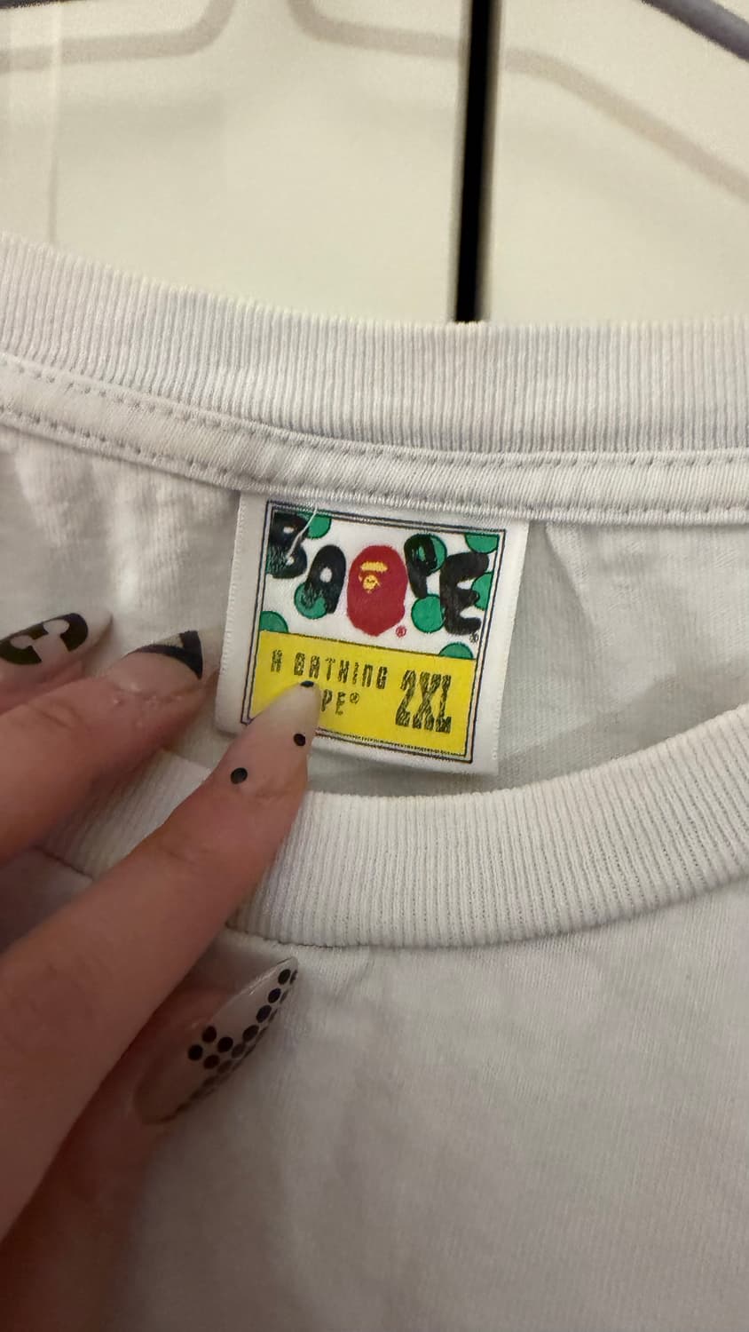 베이프 원포인트 스몰로고 반팔 티셔츠 화이트 상품이미지5