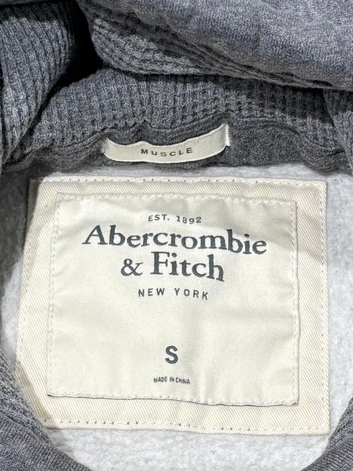 아베크롬비 빅로고 그레이 헤비스웻 후드 상품이미지6