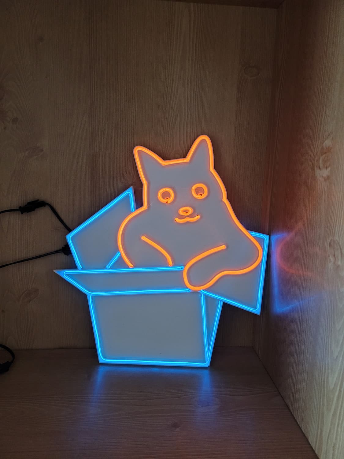 고양이 박스 상자 네온사인 led 램프 무드등 조명 상품이미지4
