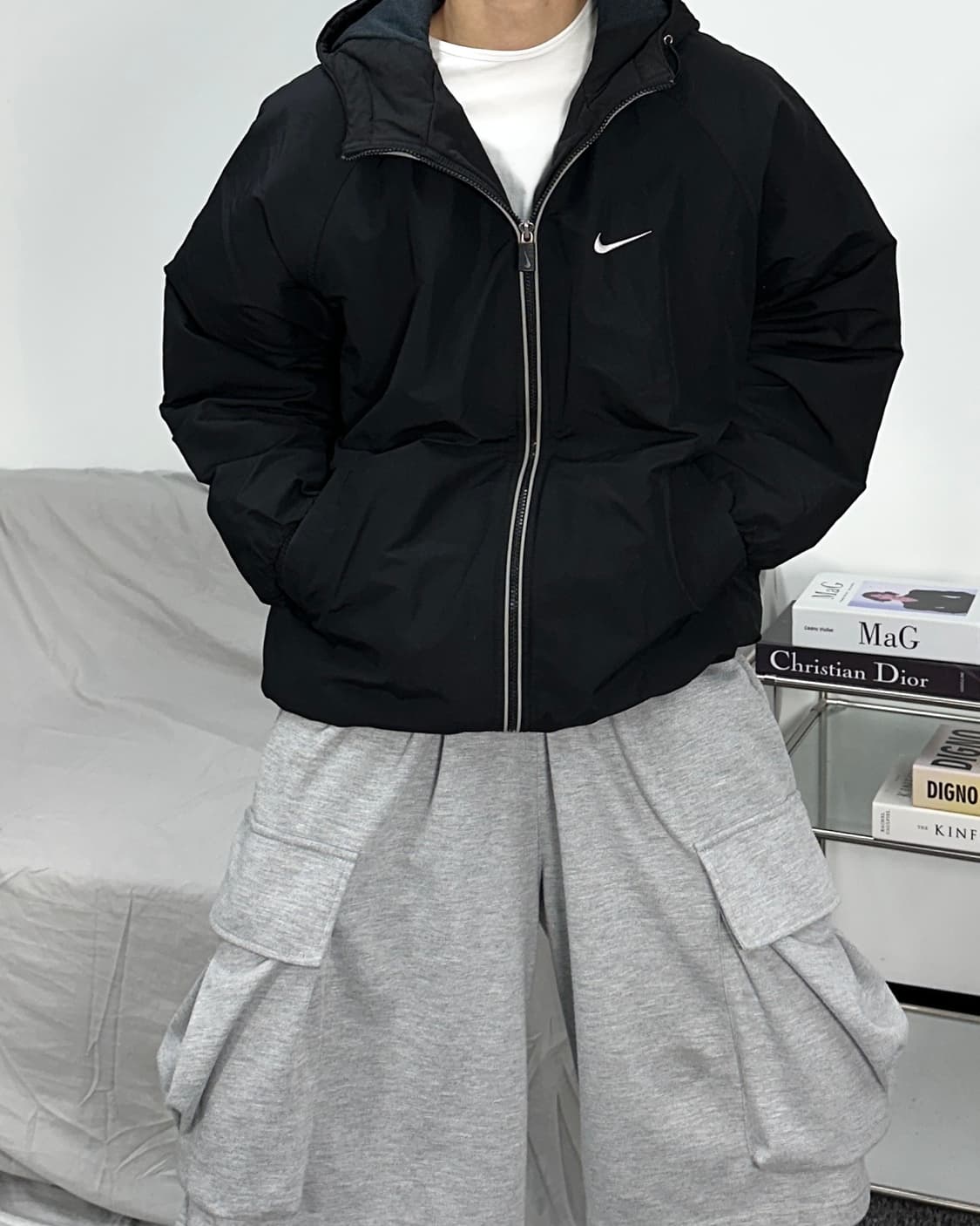 나이키 00s 블랙 누빔 점퍼 L 상품이미지2