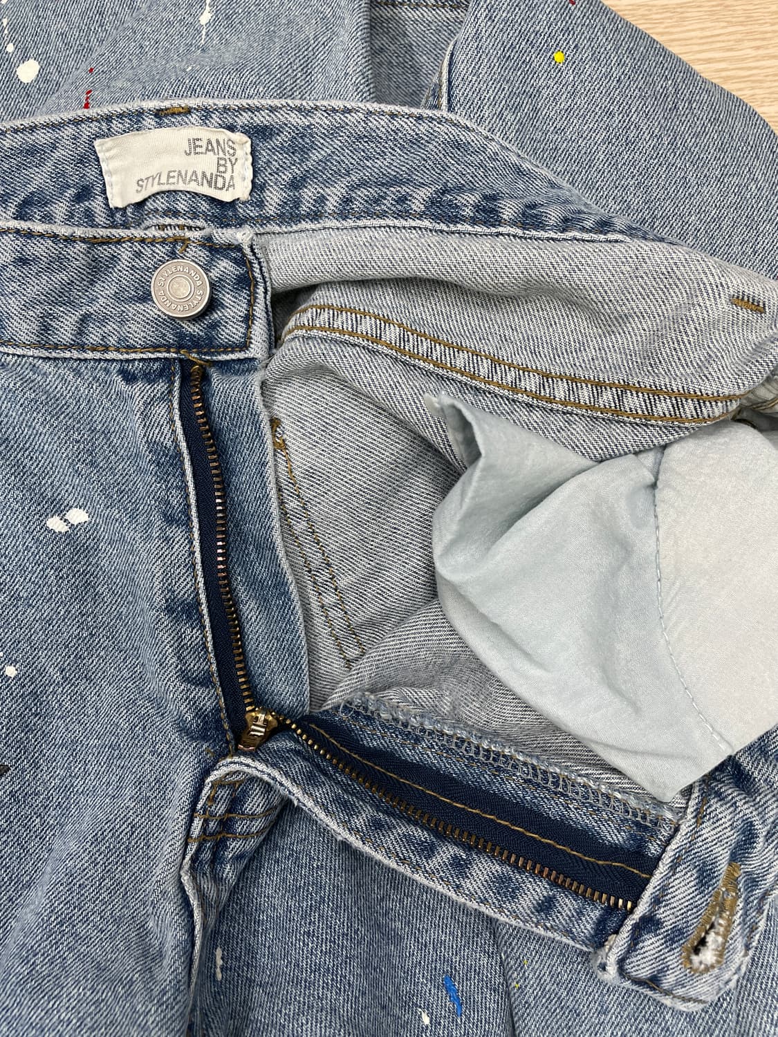 스타일난다 페인트 스플래터 와이드 데님 상품이미지8