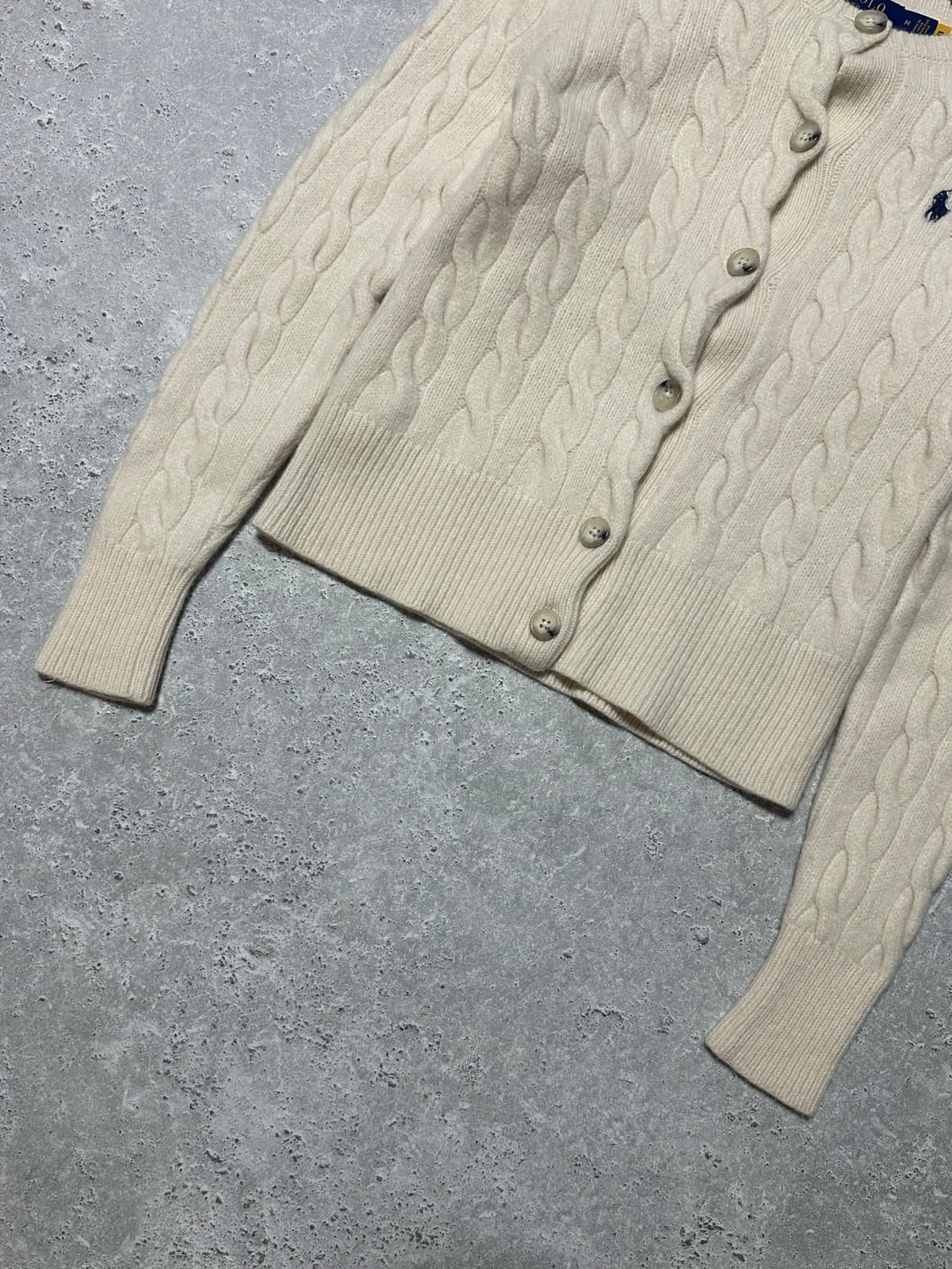 폴로 랄프로렌 울 캐시미어 꽈배기 니트 가디건 상품이미지4