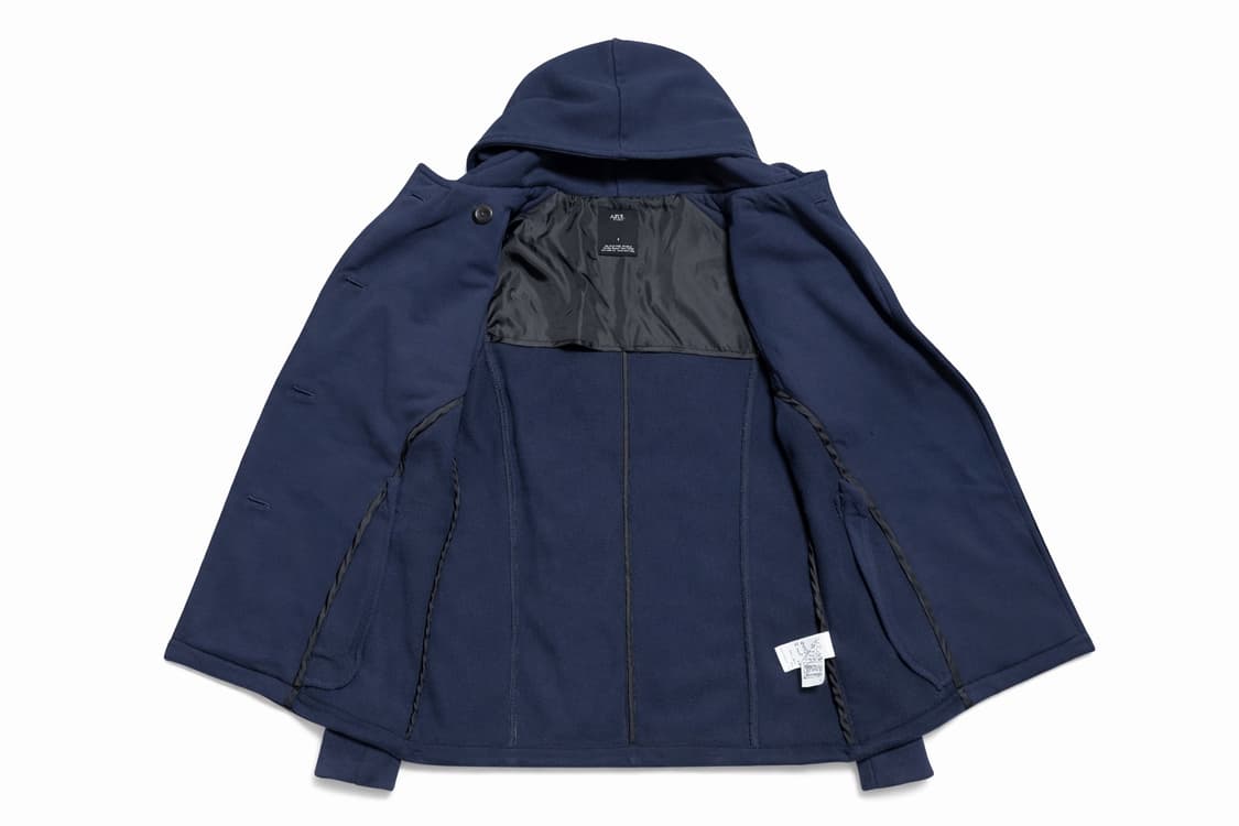 JPN 일본 빈티지 모리걸 y2k 네이비 스웻 더블버튼 후드 자켓 S 상품이미지4