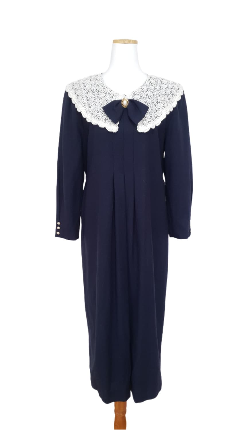 빈티지 모던 클래식 네이비 원피스 상품이미지1