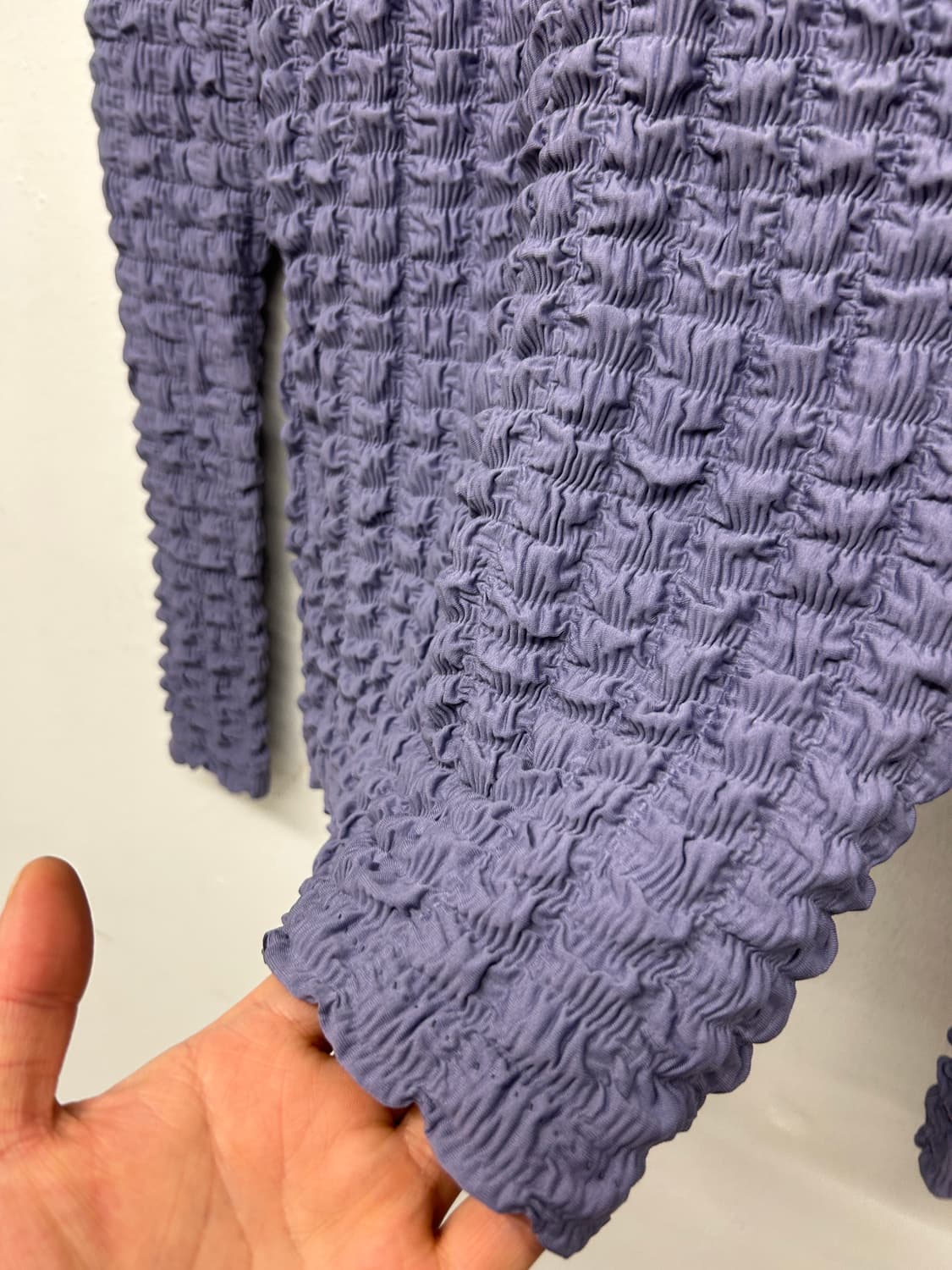 KENSHO 보라색 엠보싱 긴팔 티셔츠 상품이미지3