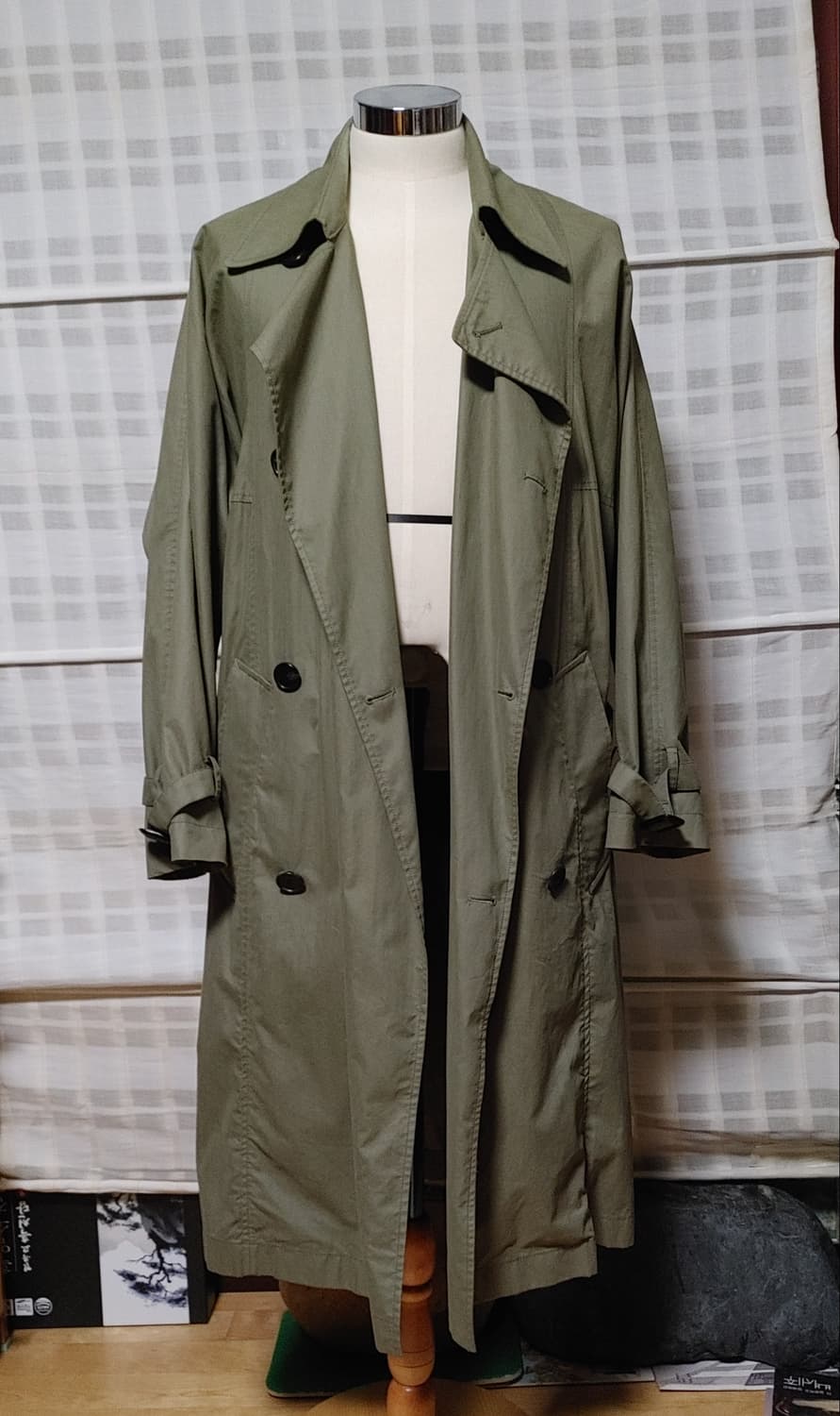 (한섬) 시스템 옴므 오버핏 카키 트렌치 롱코트 100 상품이미지1
