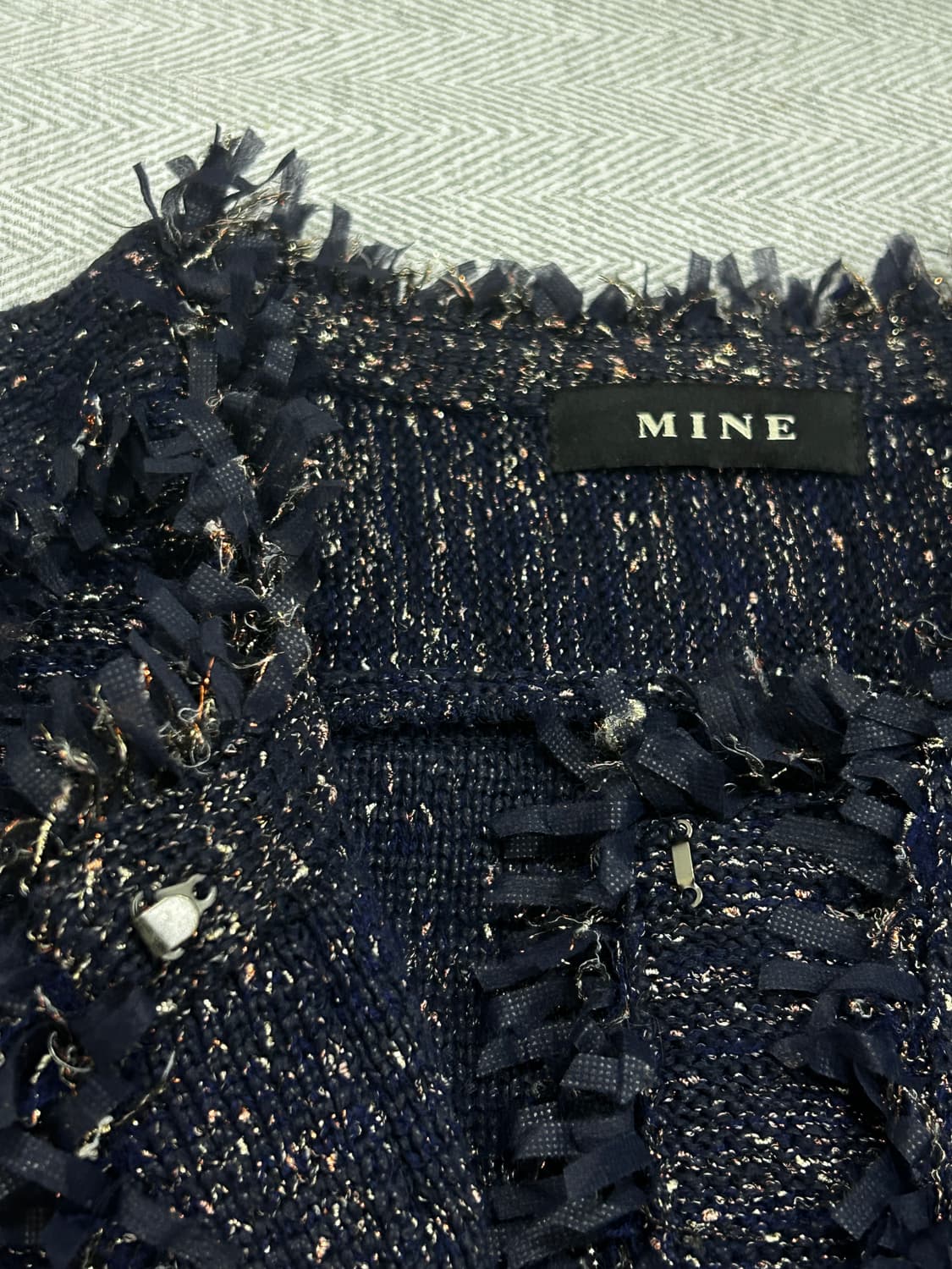 한섬 마인 트위드 니트 자켓 90사이즈 상품이미지8