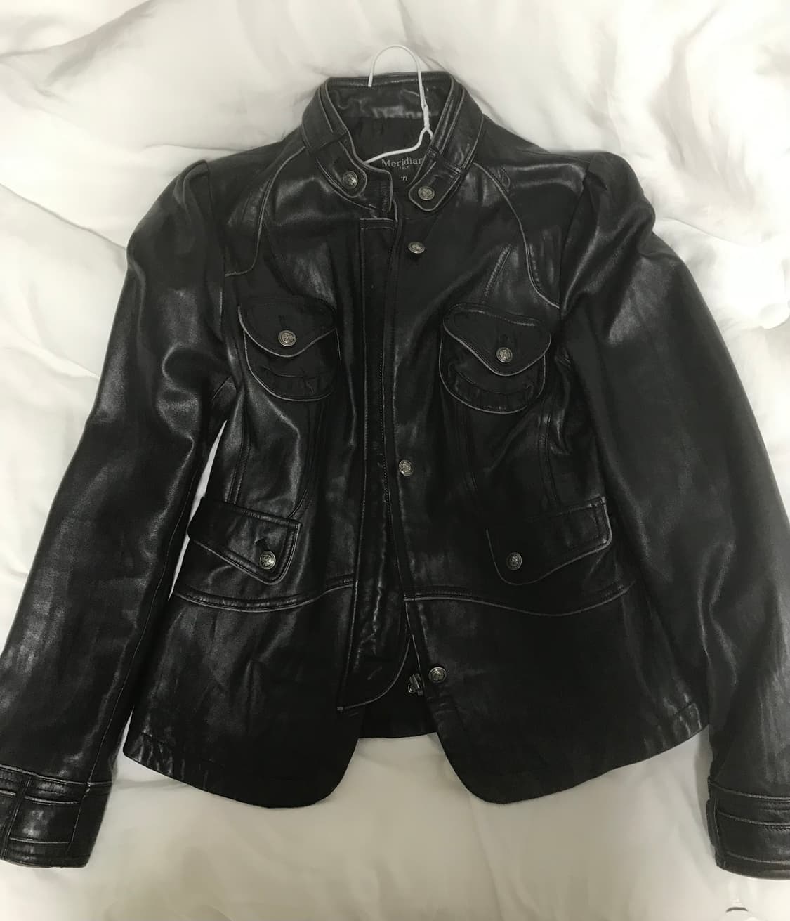 빈티지 이태리 양가죽 자켓 십자가 롱슬리브 벨트 펑크 y2k 라이더 상품이미지2