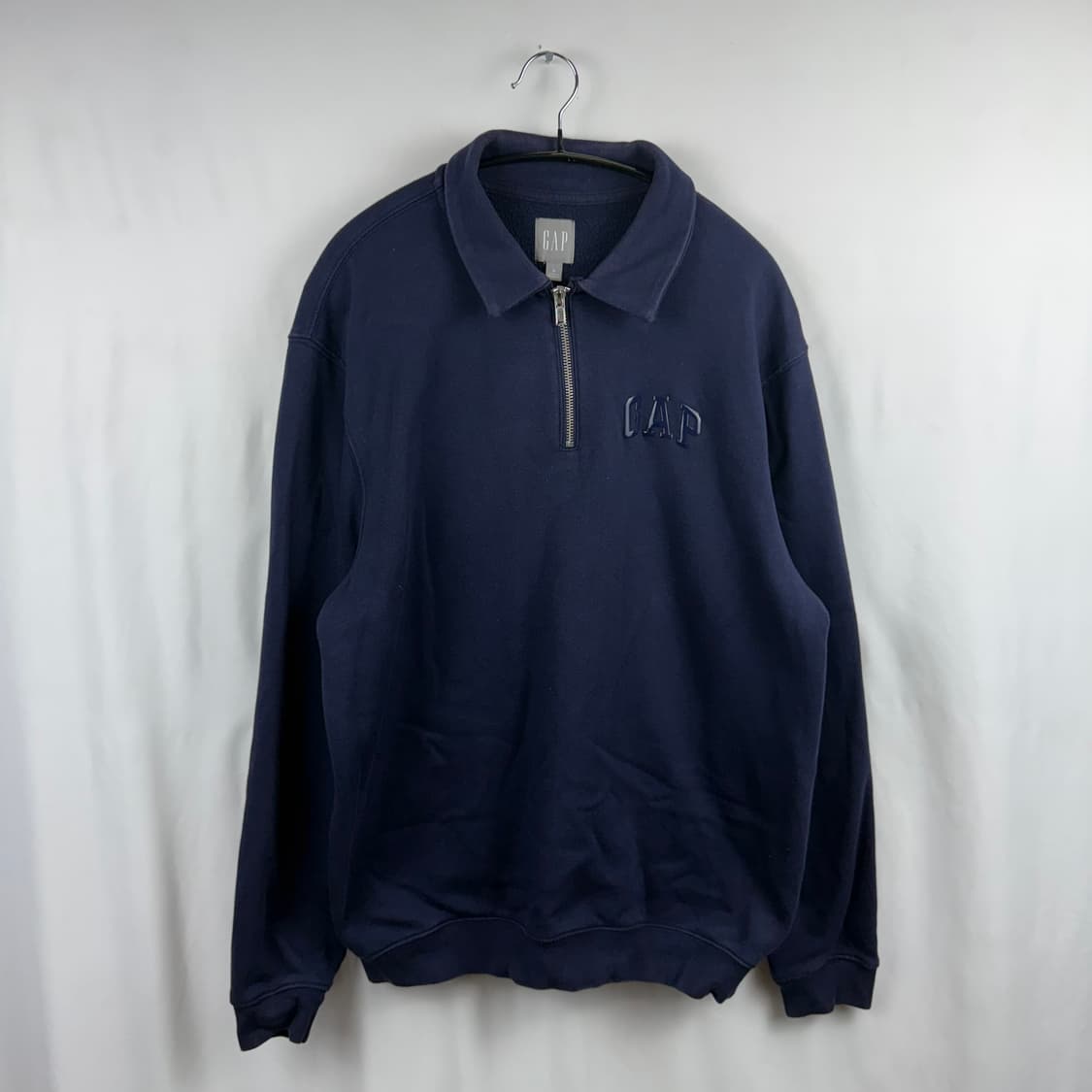 (M) GAP 반집업 카라 맨투맨 네이비 상품이미지2