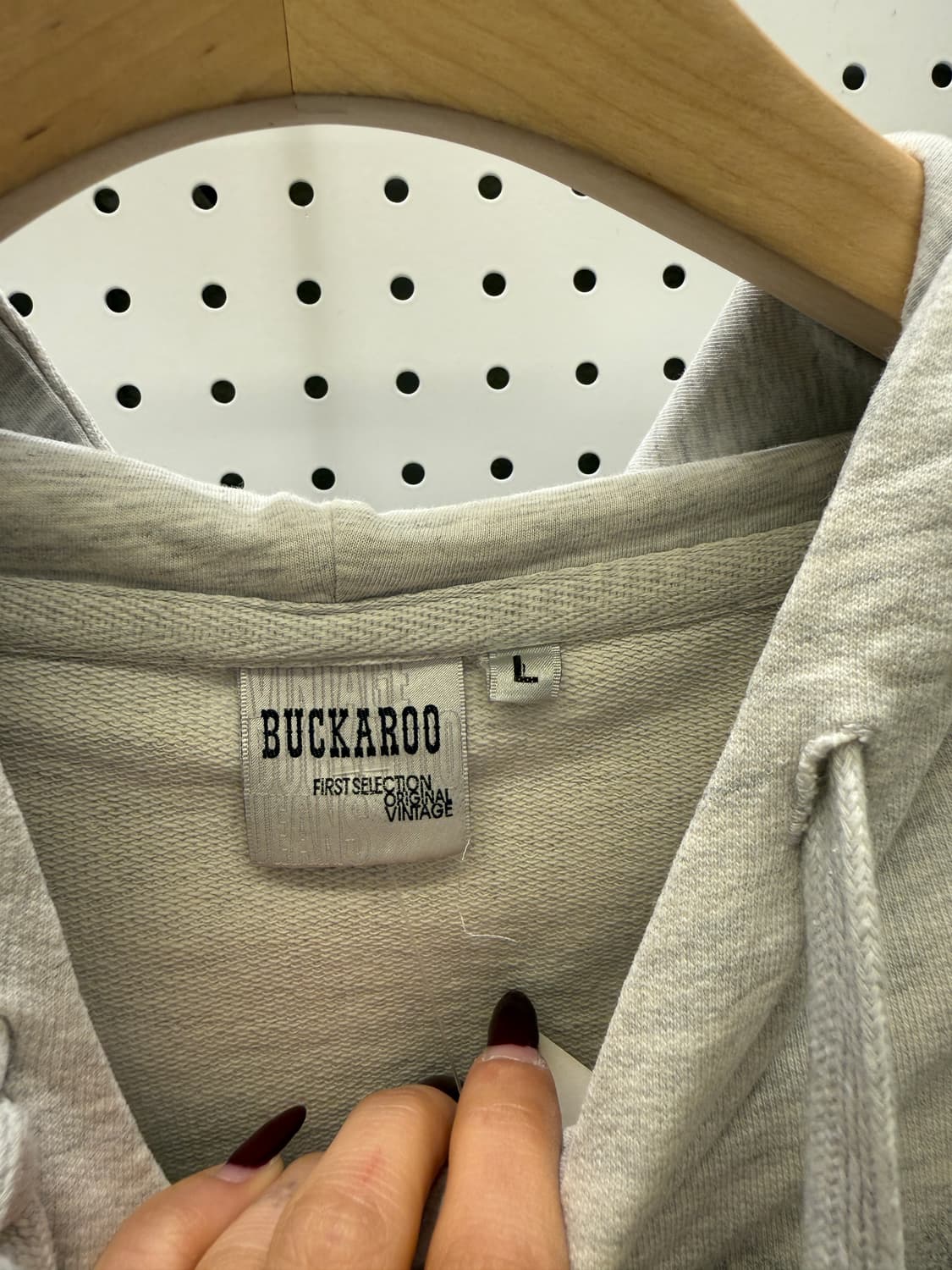 버커루 빈티지 프린팅 후드 그레이 U1709 상품이미지5