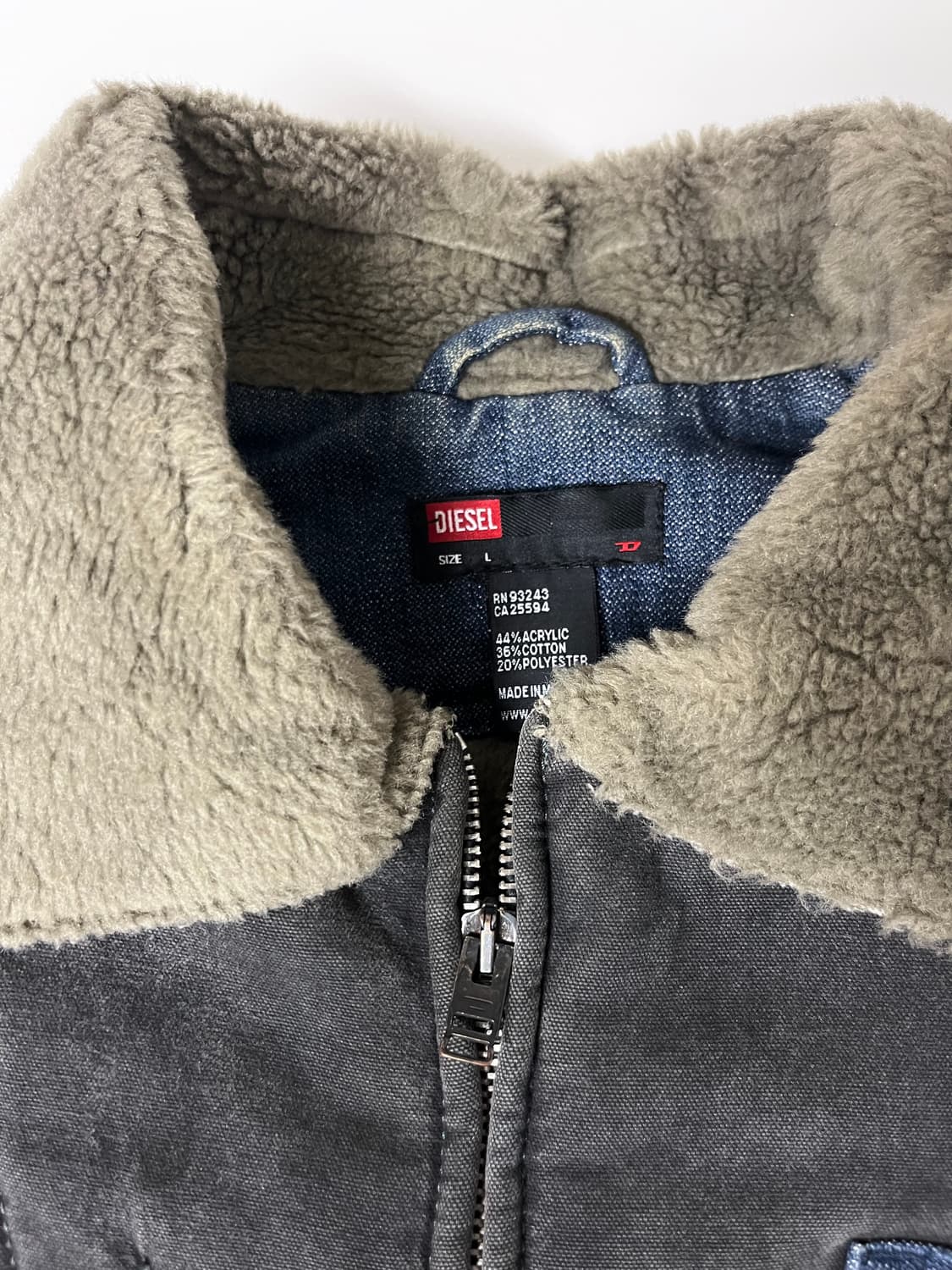 L) 디젤 데님 패치워크 양털 자켓 상품이미지8