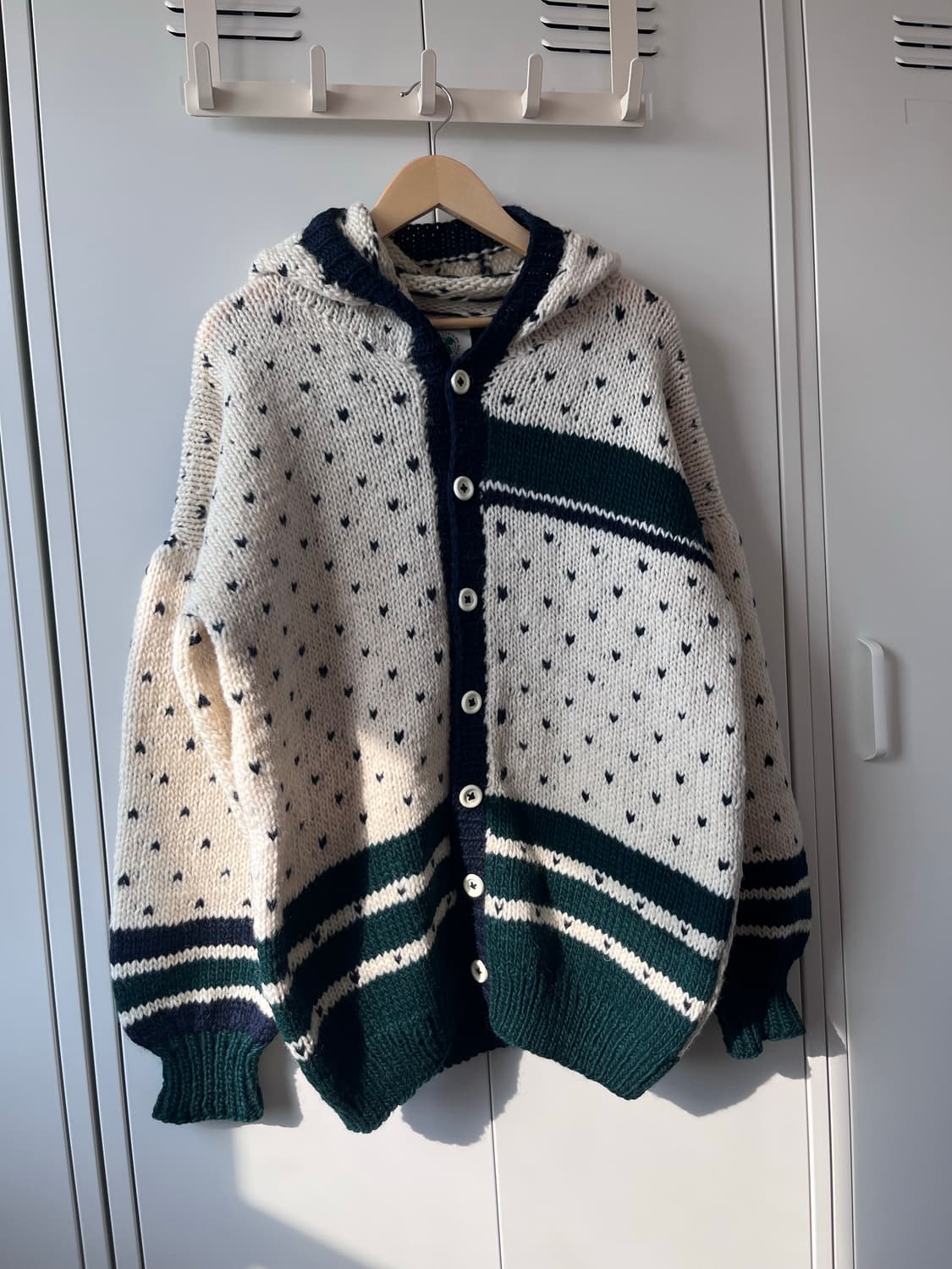 Nigel cabourn 하트 코위찬 헤비 울니트 후드집업 상품이미지3