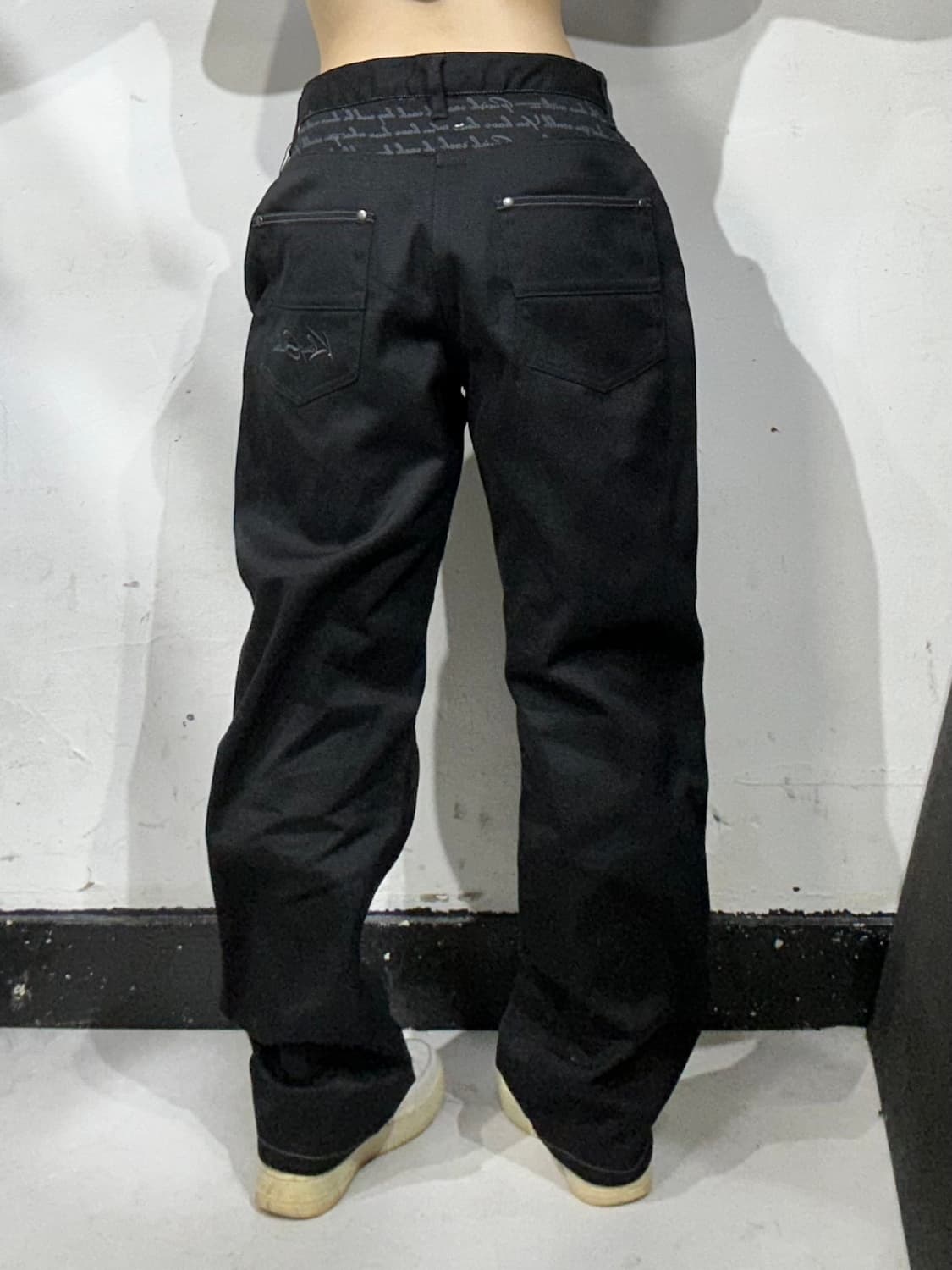 빈티지 스케이트 힙합 흑청 와이드 새깅 데님 팬츠 청바지 L 상품이미지3