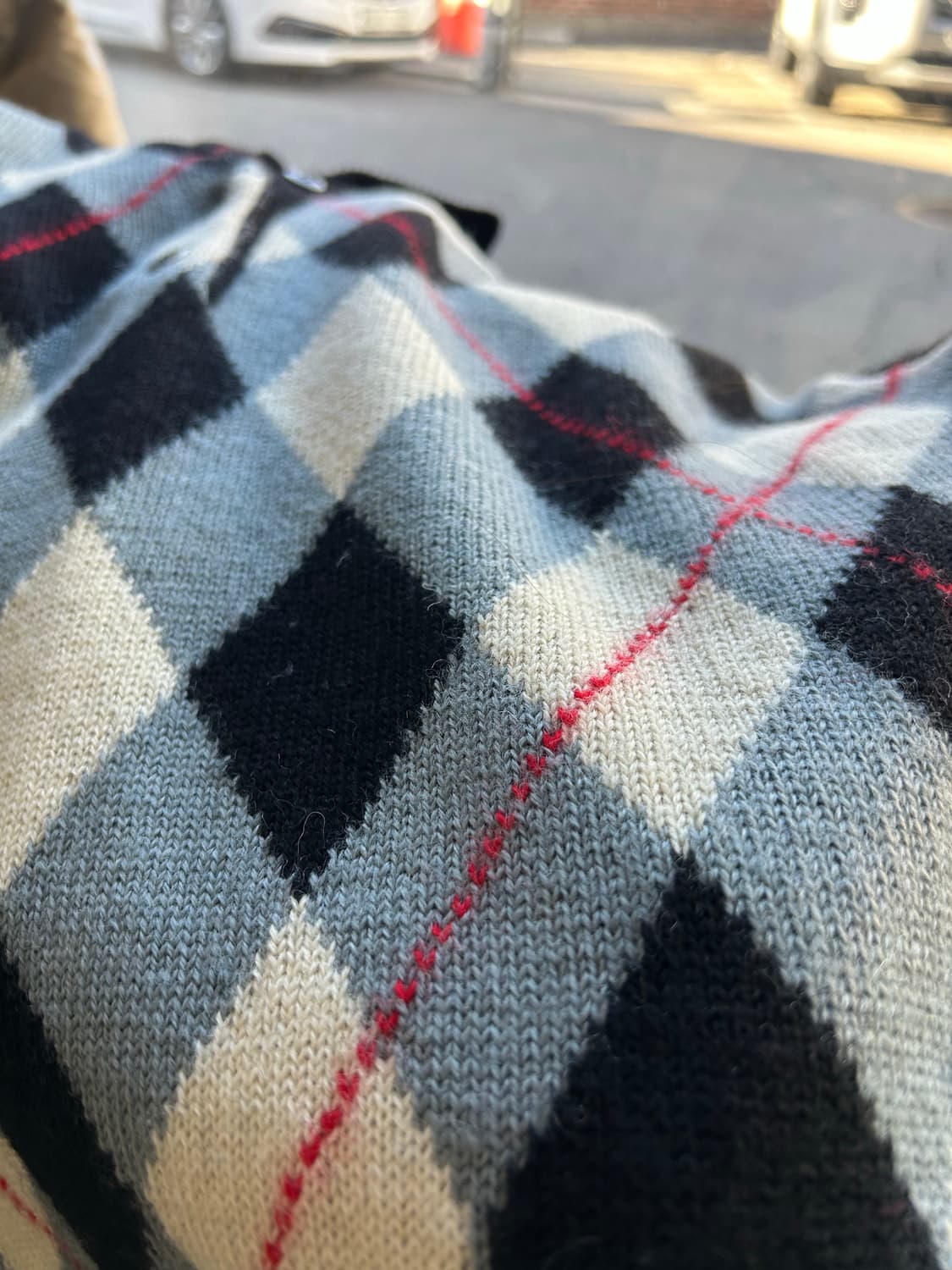 빈티지 아가일패턴 울니트 상품이미지5