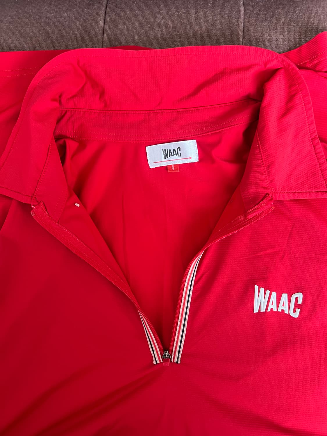 왁 WAAC 남성 레드 카라반팔티 골프집업티셔츠 상품이미지5