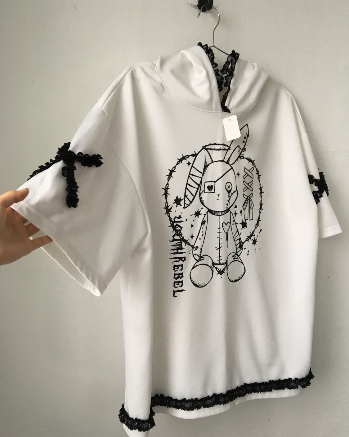 Rabbit ear hood printing hood 상품이미지4