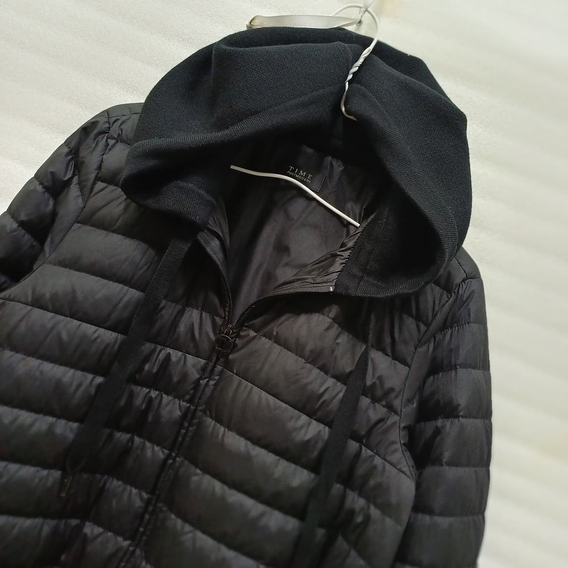 한섬 타임 구스 다운 후드 숏 패딩 여성 S M 블랙 사랑봉봉 상품이미지4