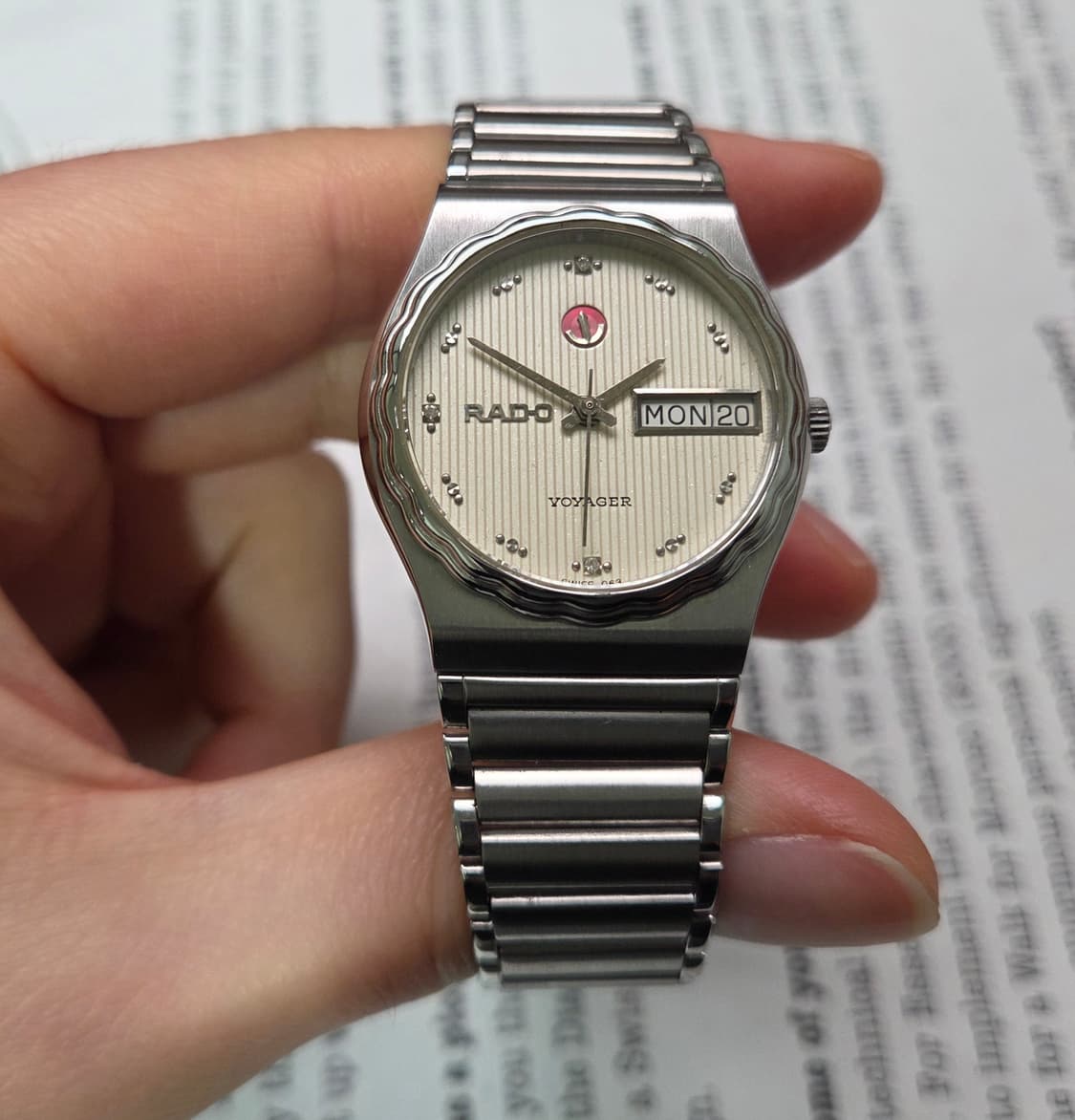 레어] 빈티지 라도 보이저 순정 아이보리판 플라워베젤 브레이슬릿 ver. 상품이미지2