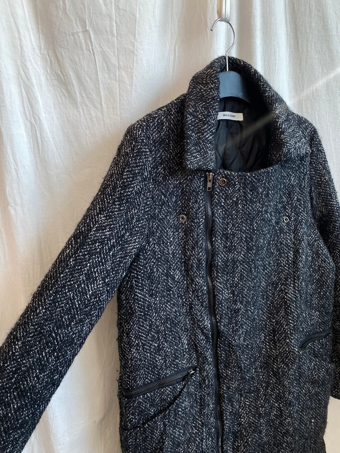 MAJJI STUDIO 트위드 지퍼 코트(M) 상품이미지6