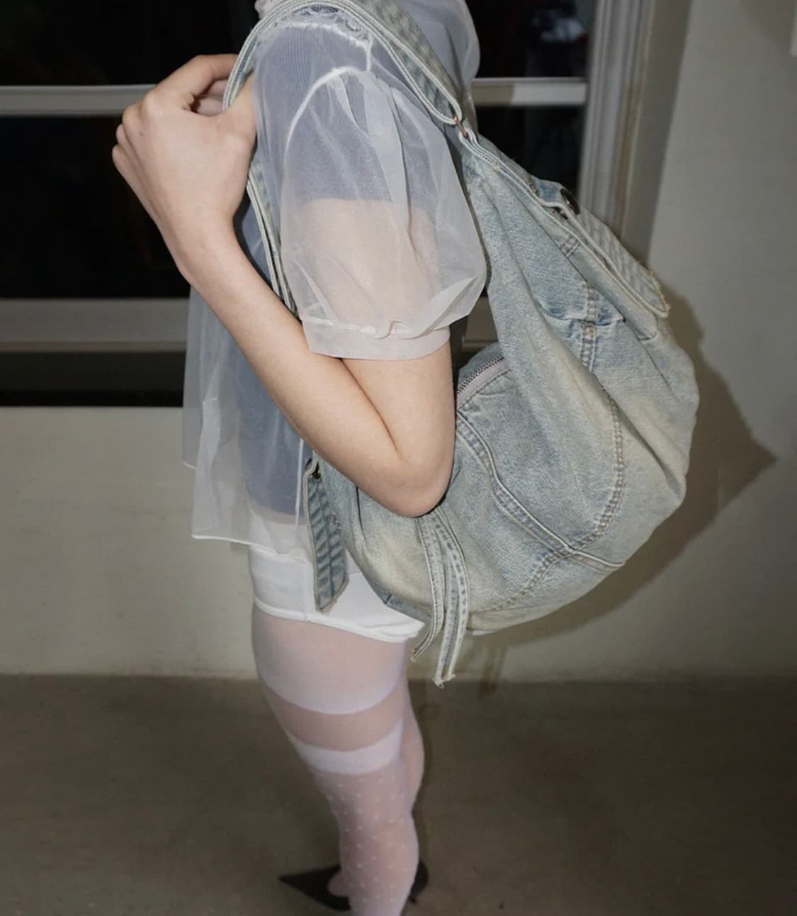 스컬프터 데님 더플백 워시드 블루 상품이미지3