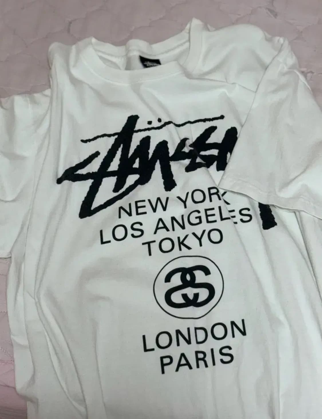 스투시 월드투어 반팔 화이트 L 상품이미지1
